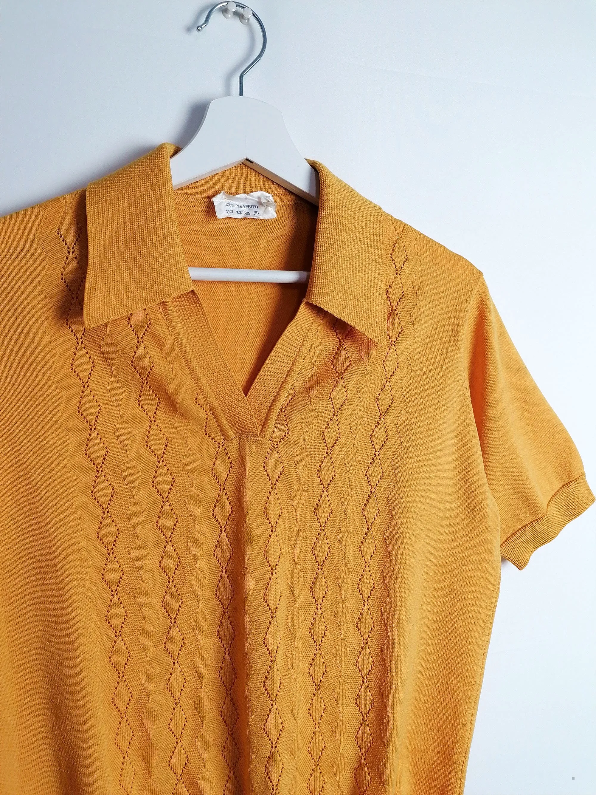 80's Soft Knit Top Marigold Yellow - size M-L