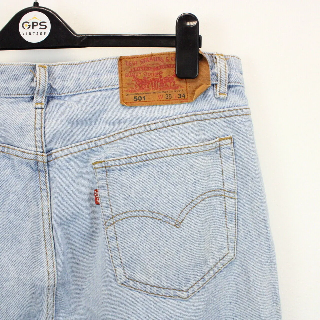 90s LEVIS 501 Jeans Light Blue | W35 L32