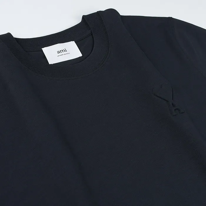 AMI PARIS  |Crew Neck Plain Cotton Short Sleeves Logo Designers