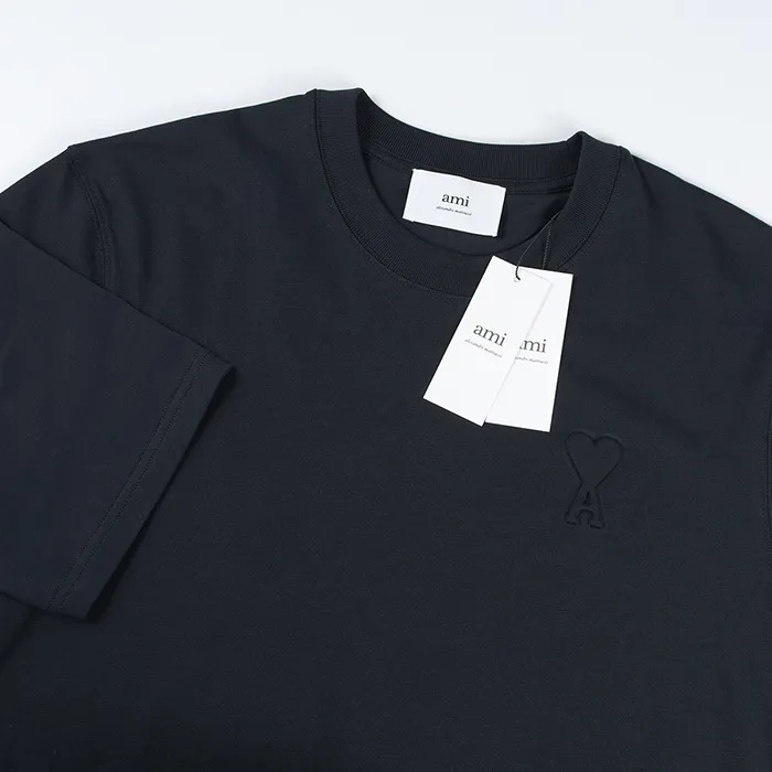 AMI PARIS  |Crew Neck Plain Cotton Short Sleeves Logo Designers