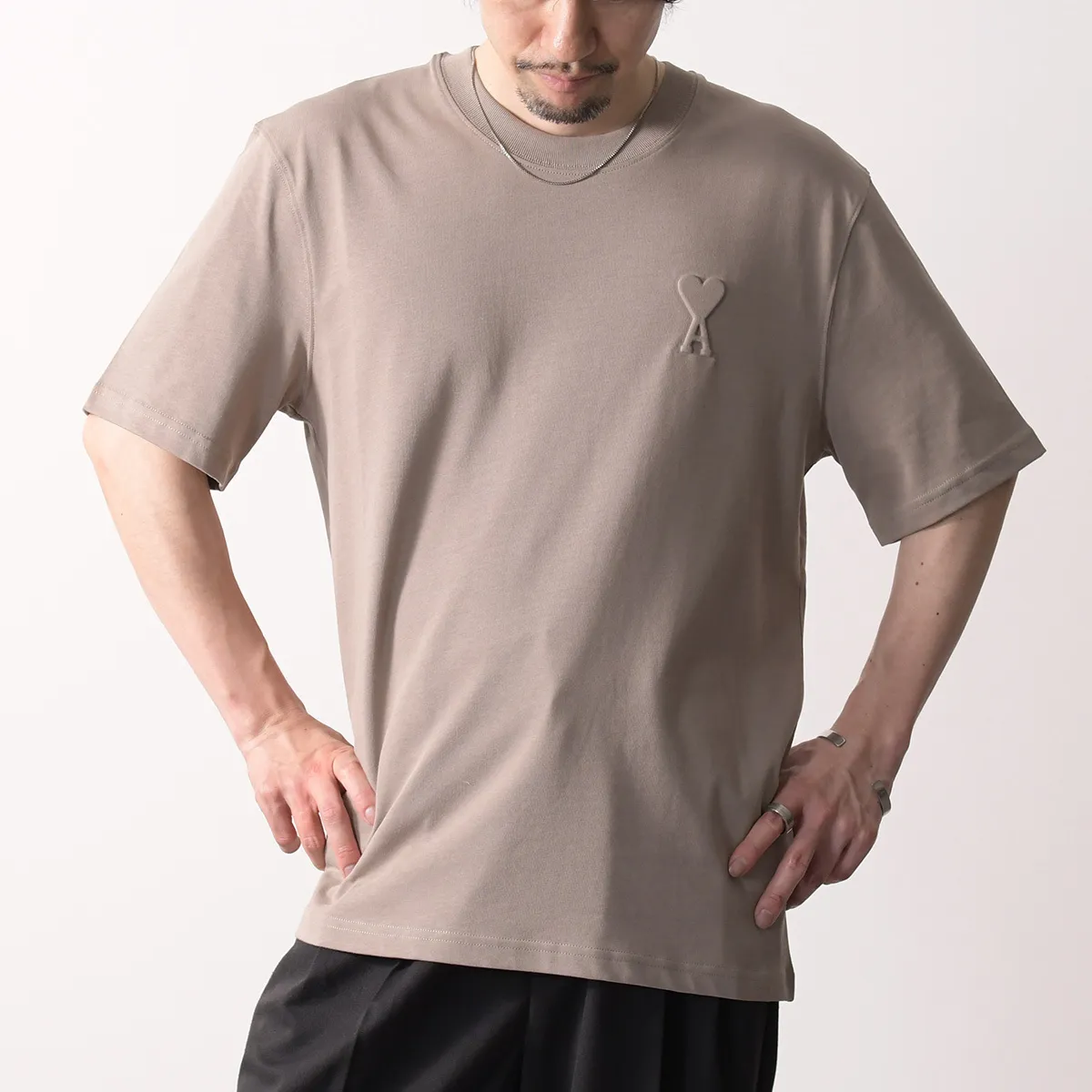 AMI PARIS  |Crew Neck Plain Cotton Short Sleeves Logo Designers