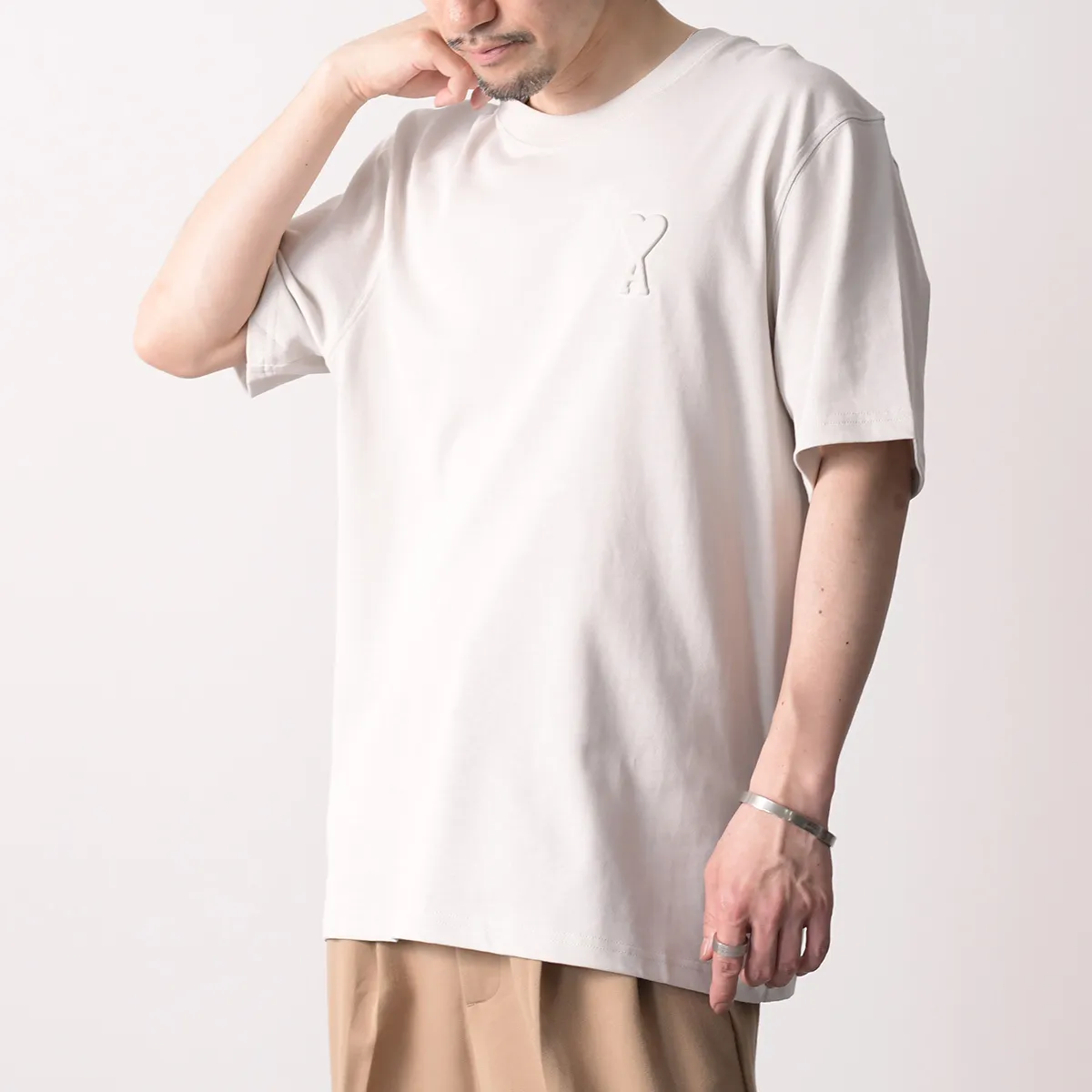 AMI PARIS  |Crew Neck Plain Cotton Short Sleeves Logo Designers