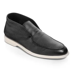 Armand Black Deerskin Laceless Chukka Boot