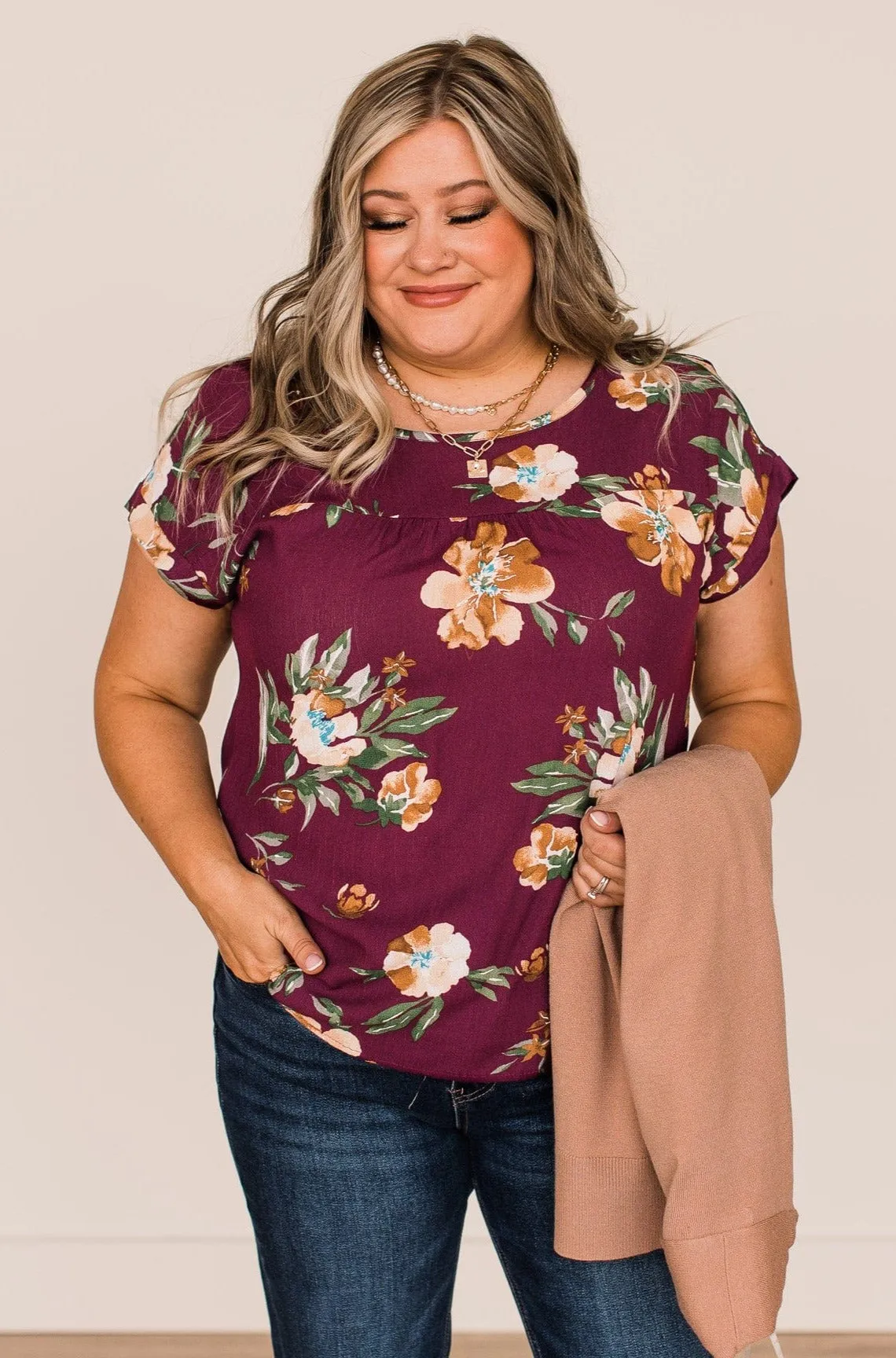 As You Can See Floral Top- Plum