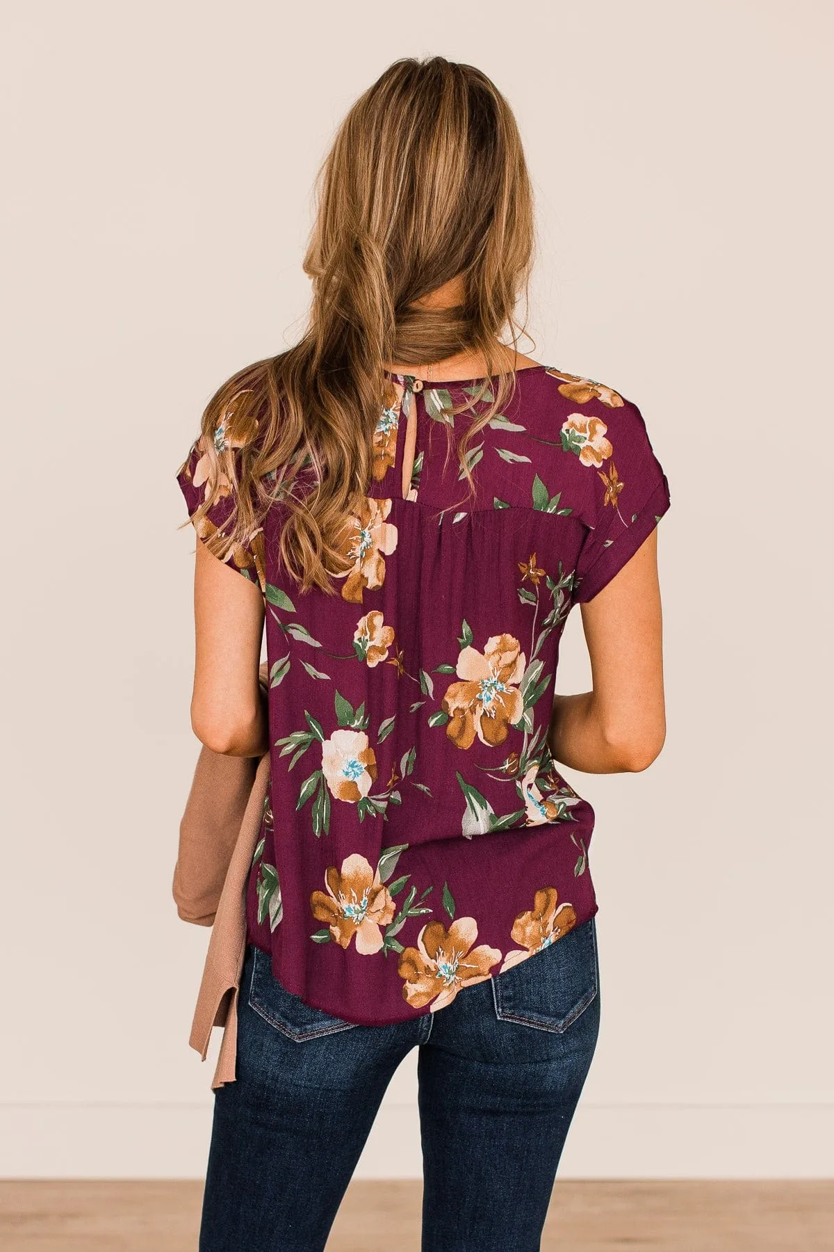 As You Can See Floral Top- Plum