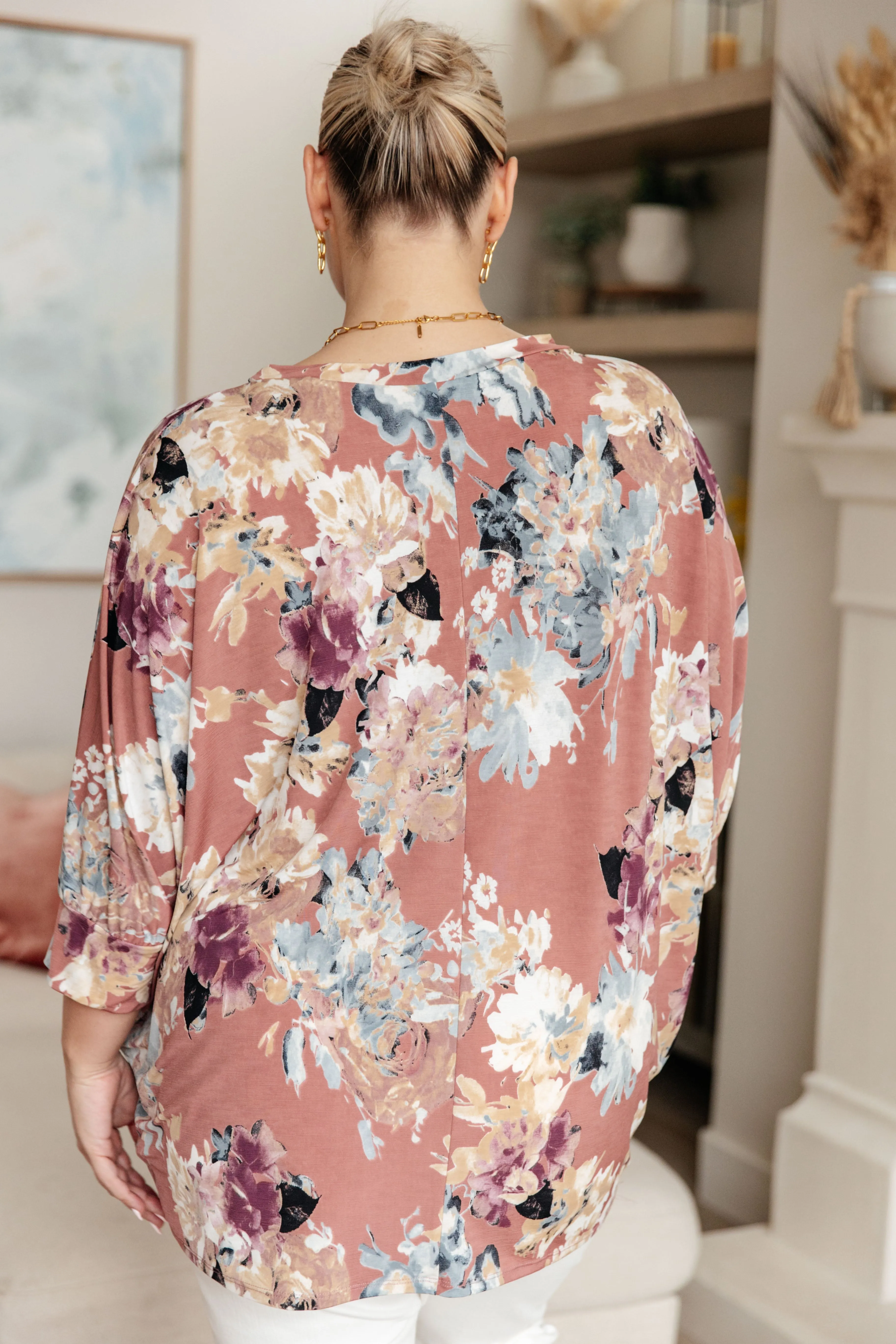 Aspyn Floral Top in Marsala