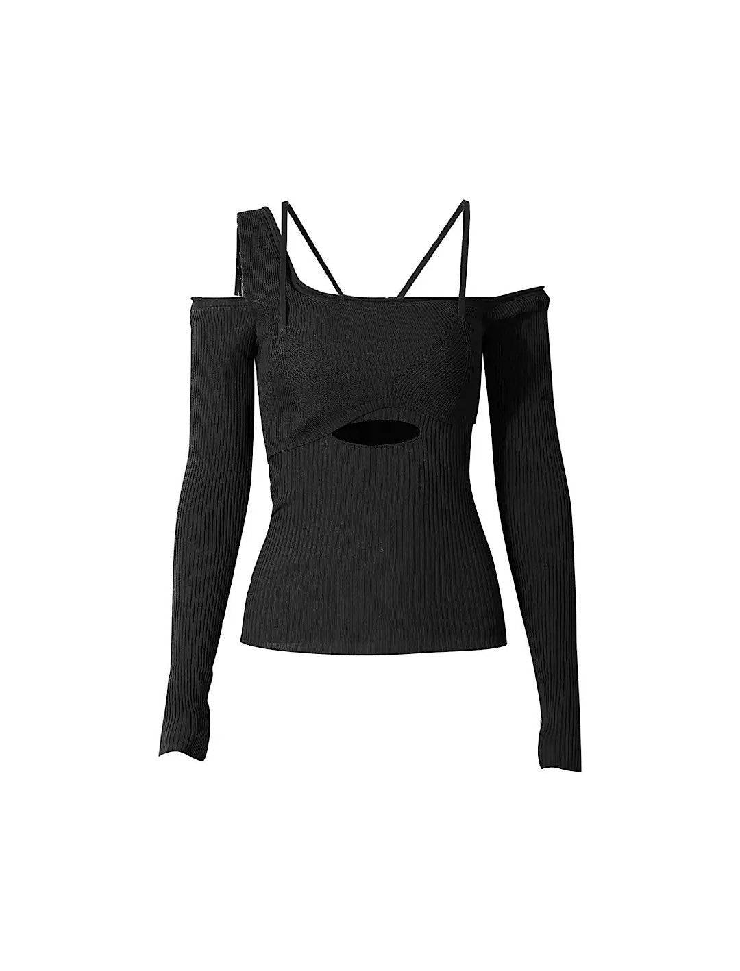 Asymmetrical Elastic Knit Top