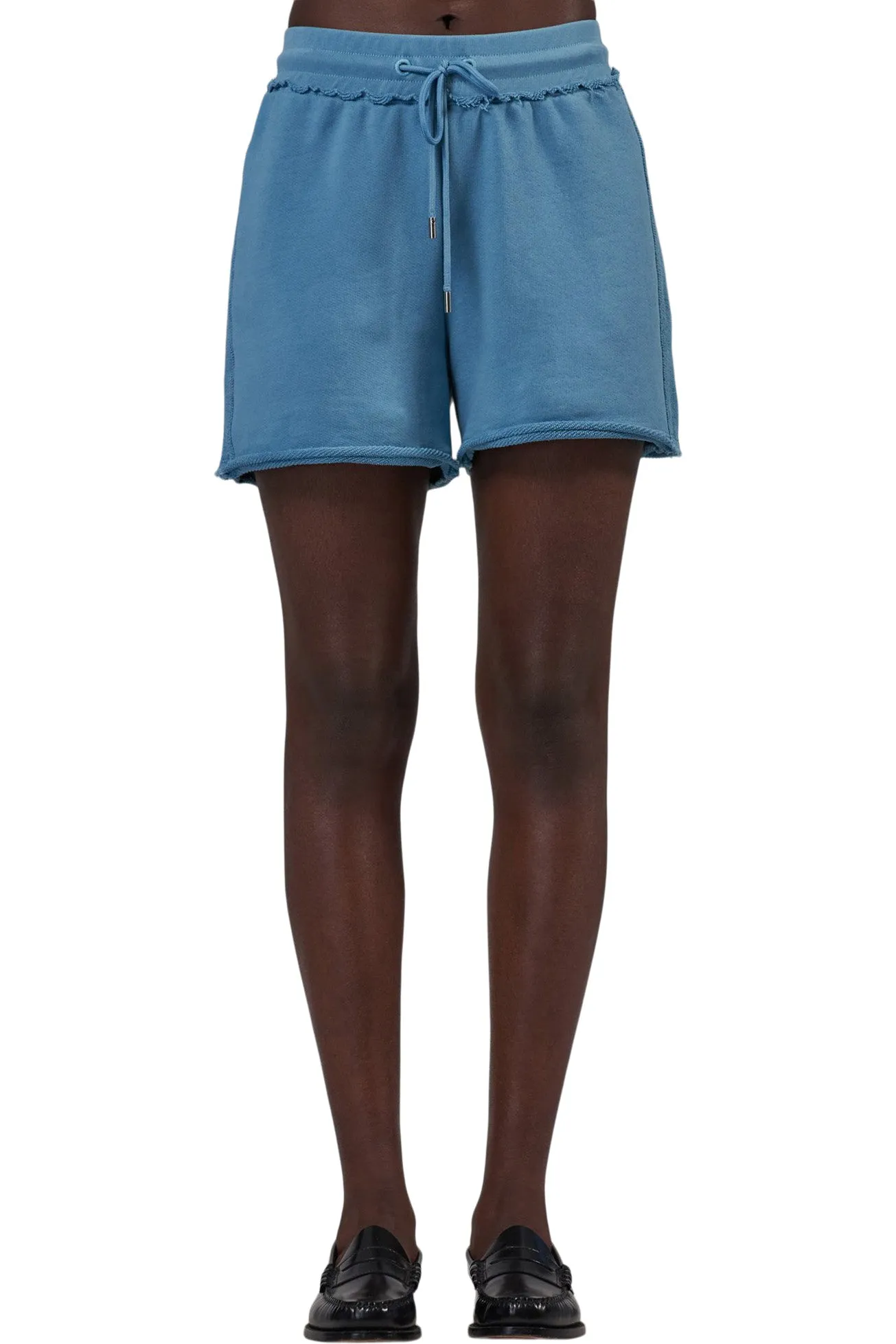 ATM French Terry Pull-on Shorts in Ocean