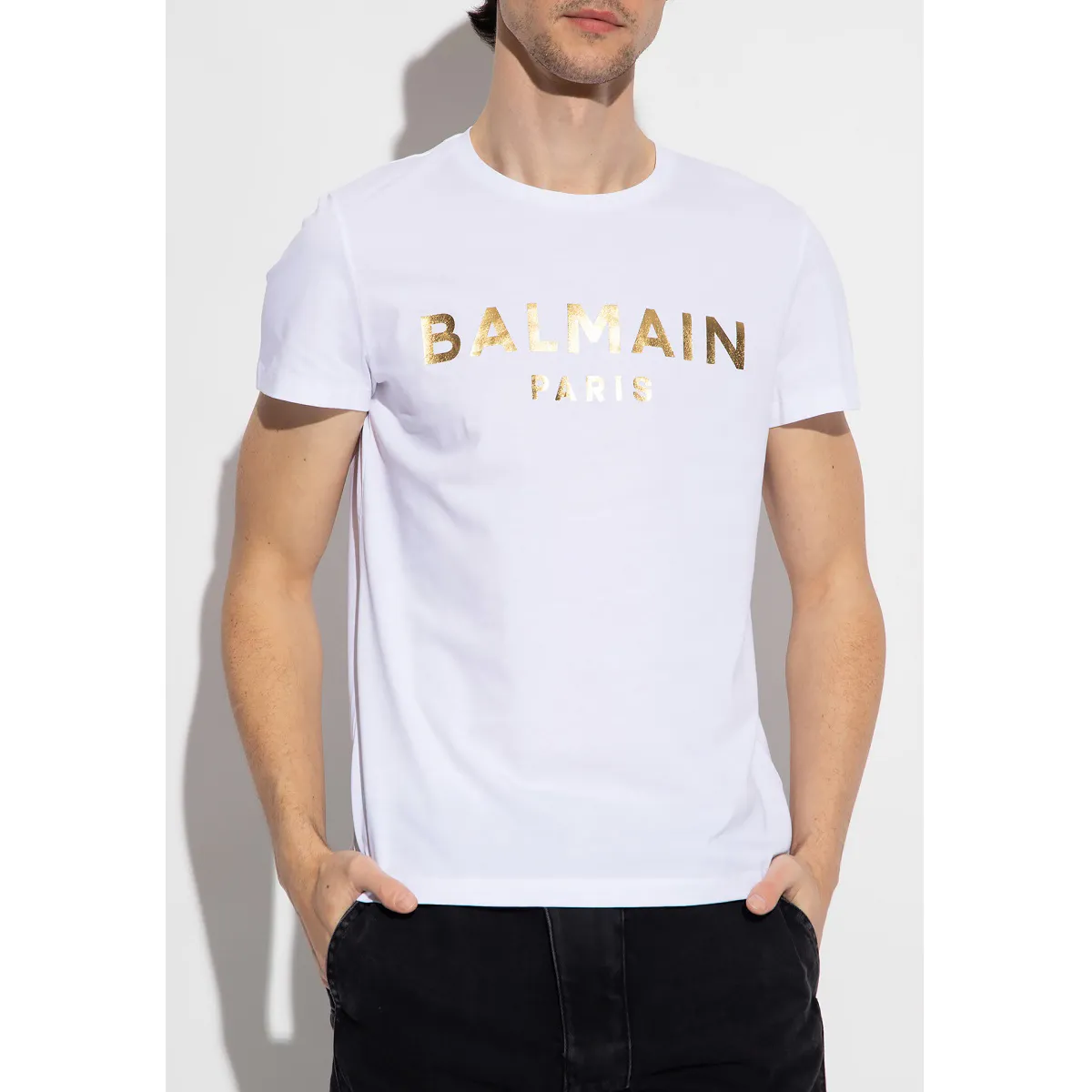 BALMAIN  |Crew Neck Cotton Short Sleeves Logo Luxury