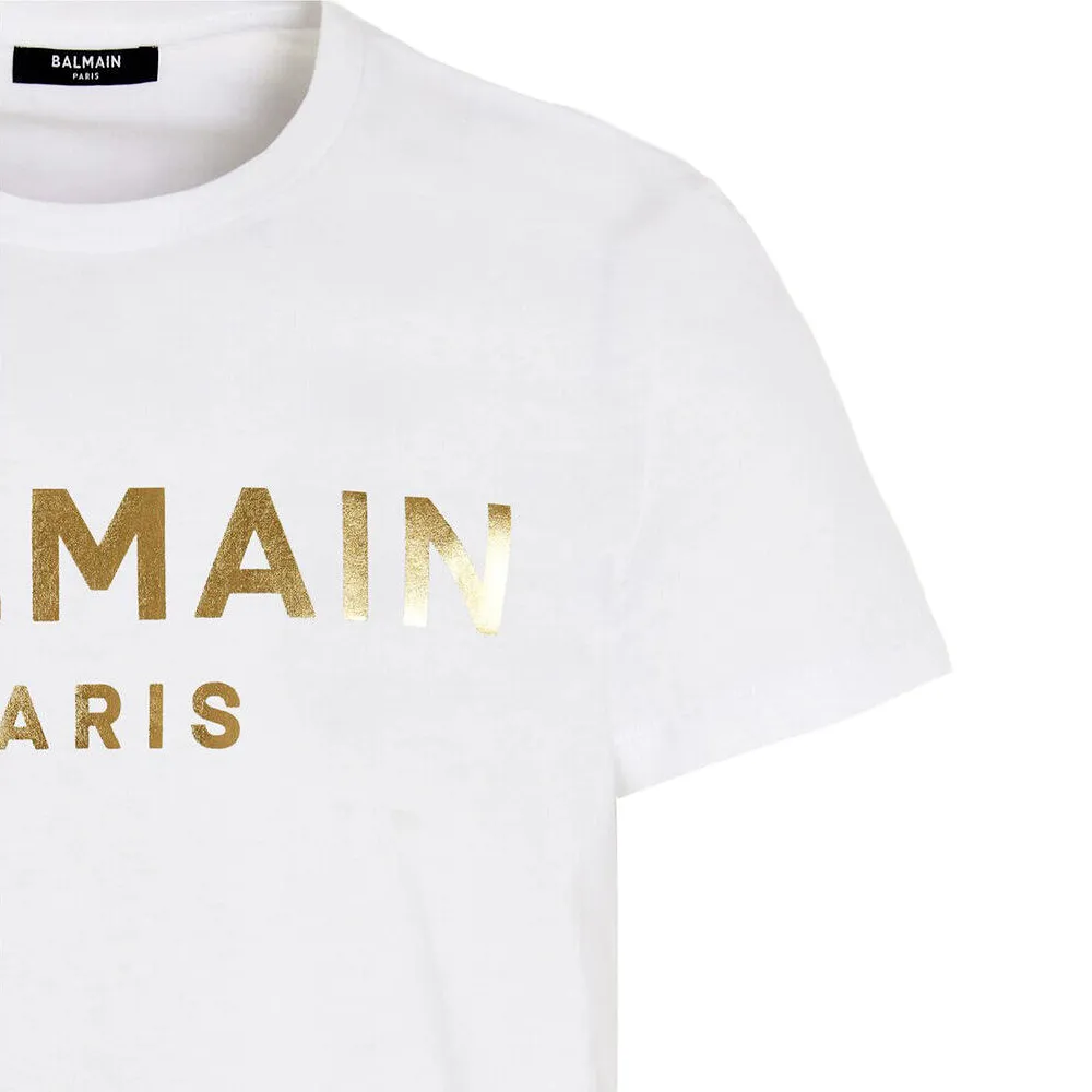 BALMAIN  |Crew Neck Cotton Short Sleeves Logo Luxury