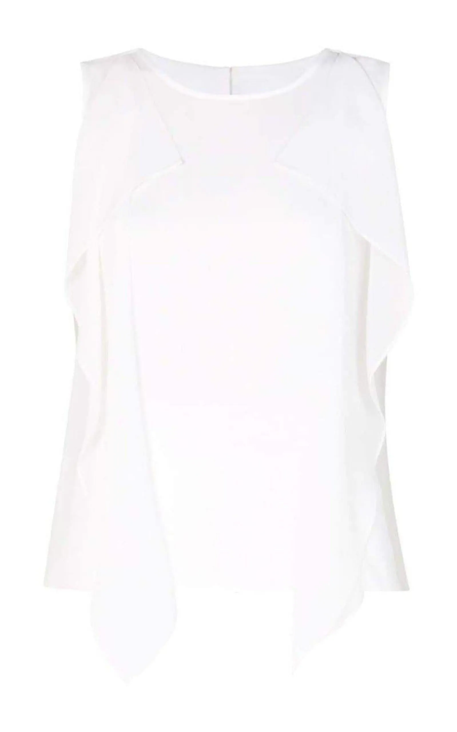 BCBG MAXAZRIA  |Ivorie Sleeveless Ruffle Top