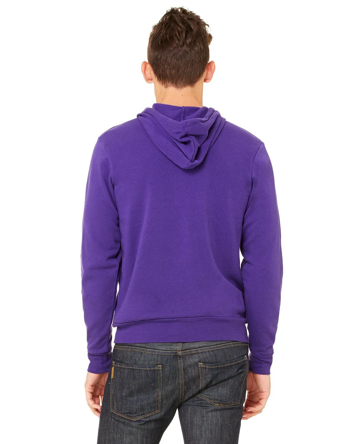 Bella + Canvas Unisex Poly-Cotton Fleece Full-Zip Hoodie 3739 Team Purple