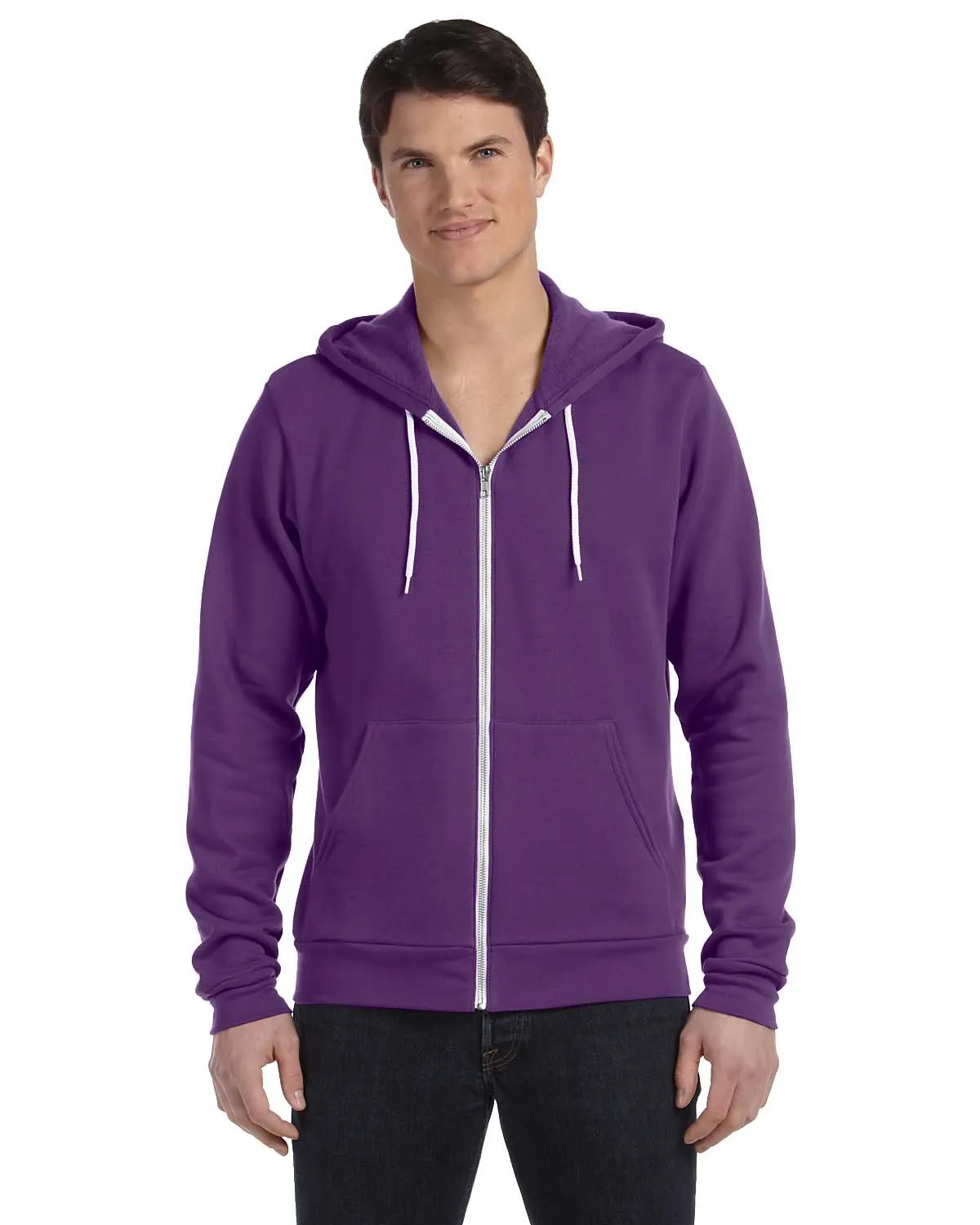 Bella + Canvas Unisex Poly-Cotton Fleece Full-Zip Hoodie 3739 Team Purple