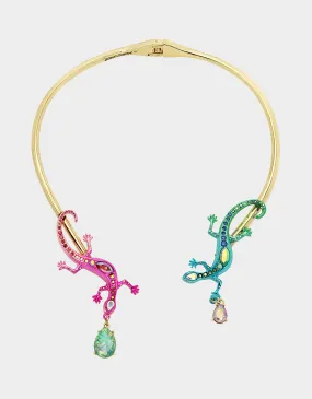 BETSEYS PARADISE LIZARD COLLAR MULTI