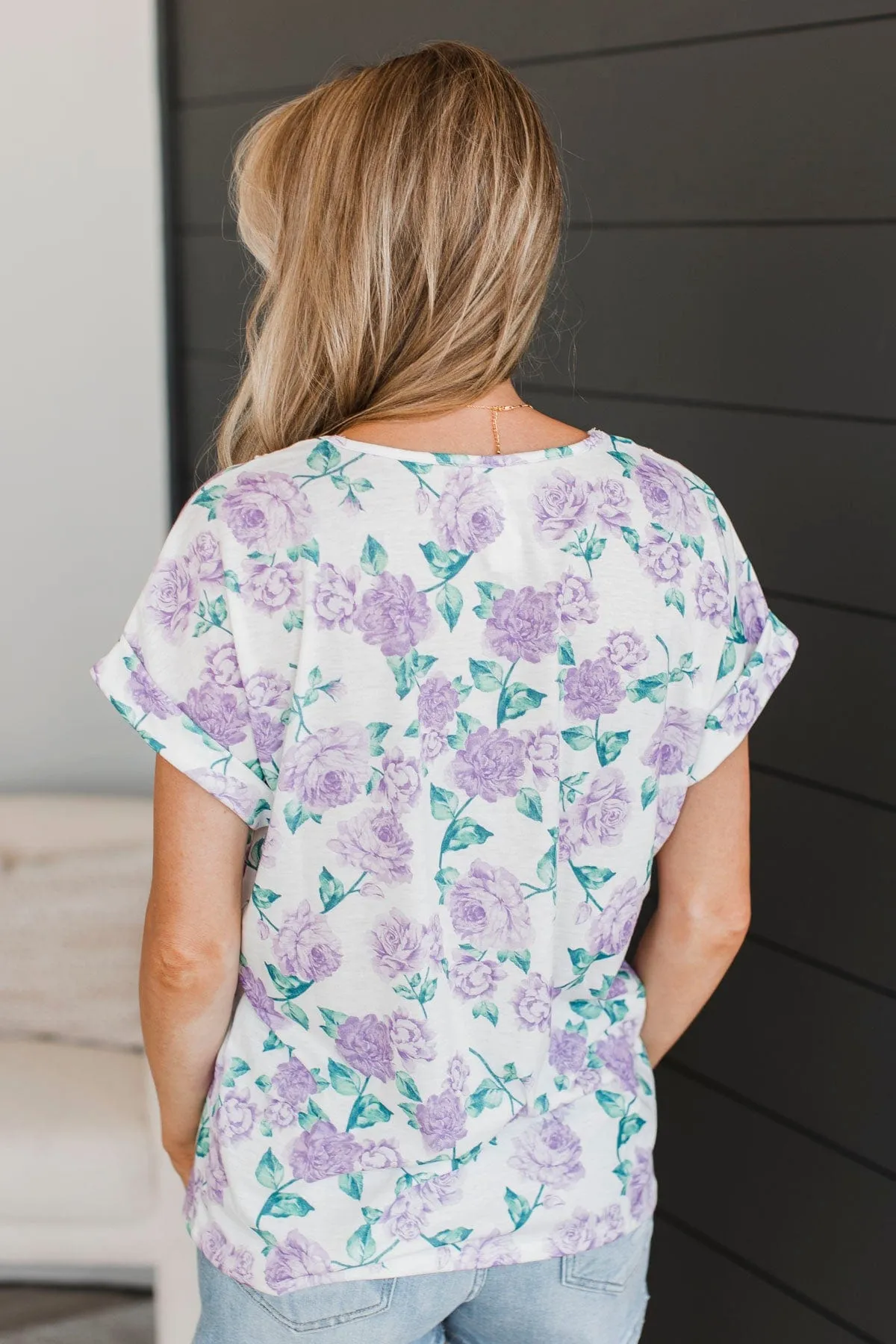 Better This Way Floral Top- Ivory & Lavender