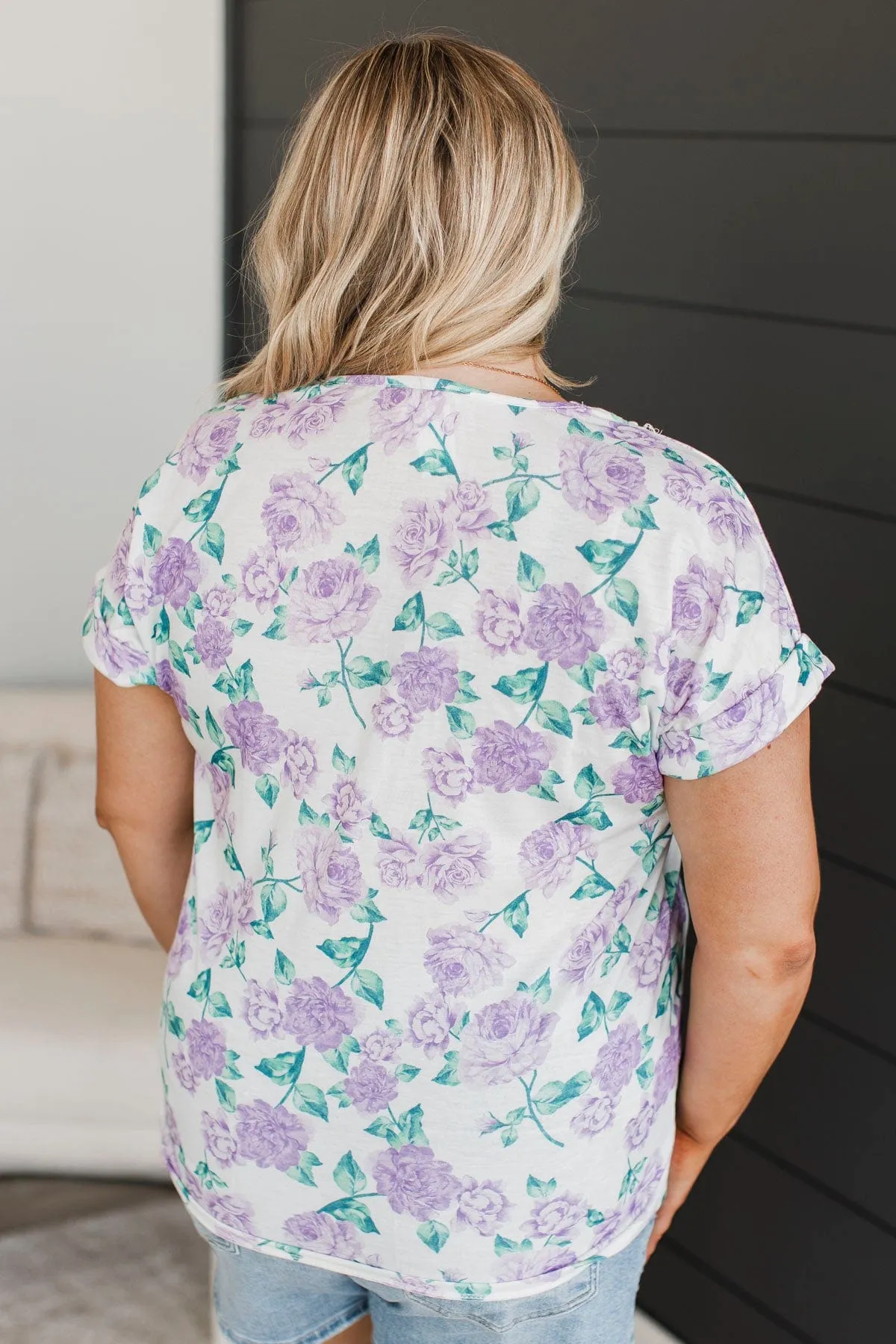 Better This Way Floral Top- Ivory & Lavender