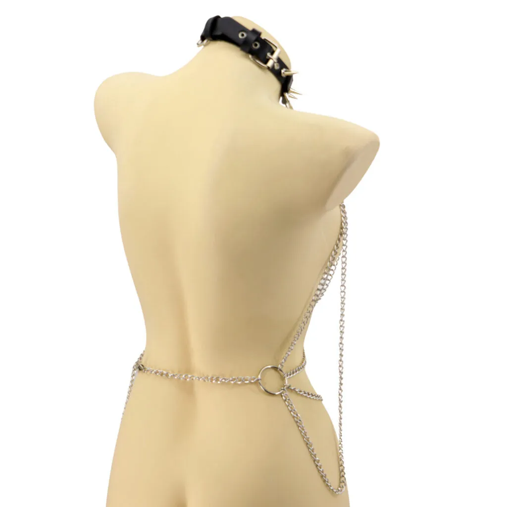 Body Chain w/Collar and Pentagr