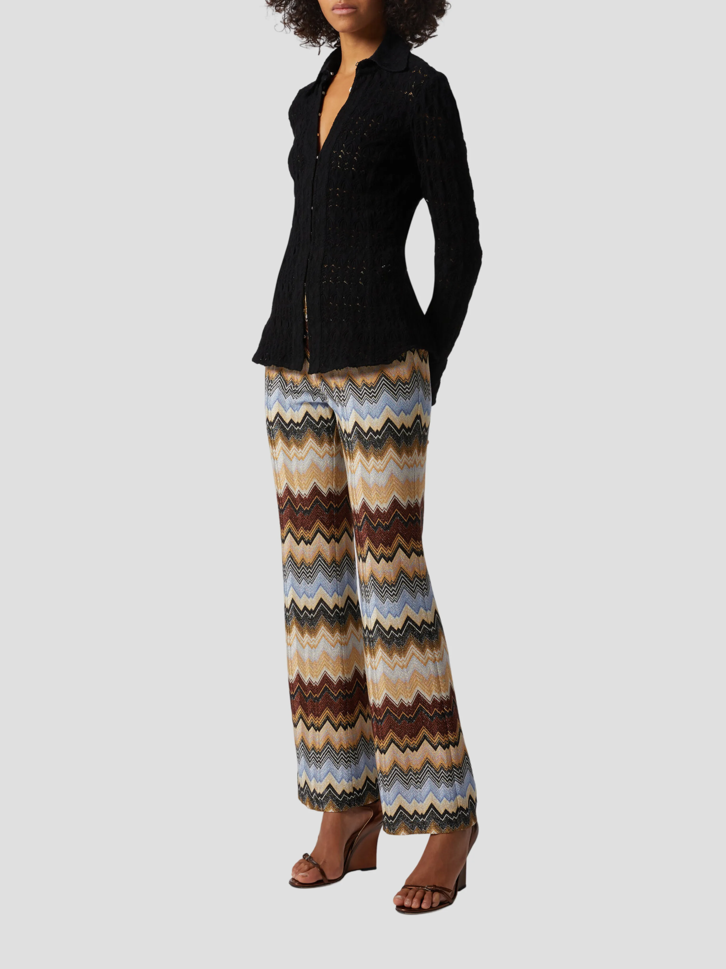 Brown Multi Zig Zag Pant