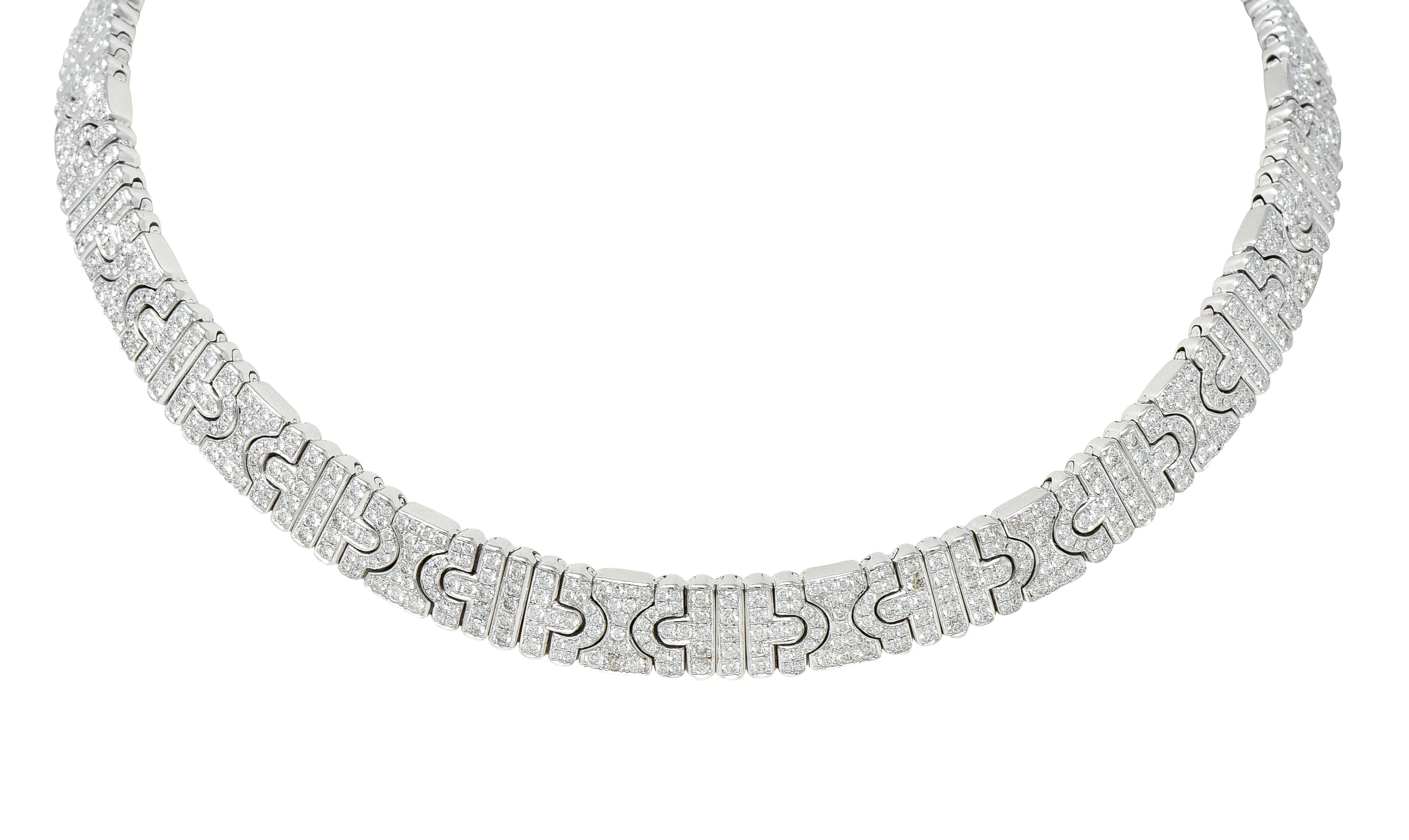 Bulgari 18.00 CTW Diamond 18 Karat White Gold Parentesi Collar Necklace