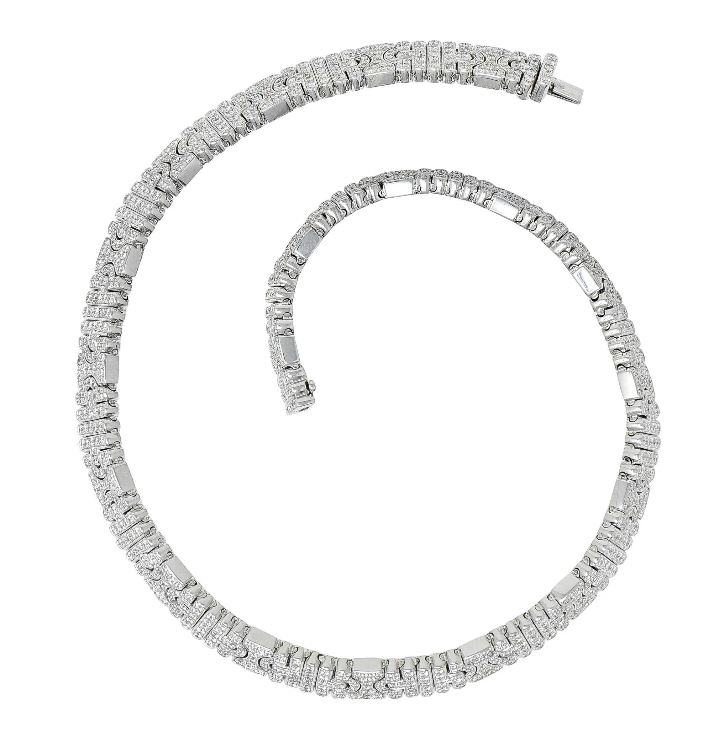 Bulgari 18.00 CTW Diamond 18 Karat White Gold Parentesi Collar Necklace