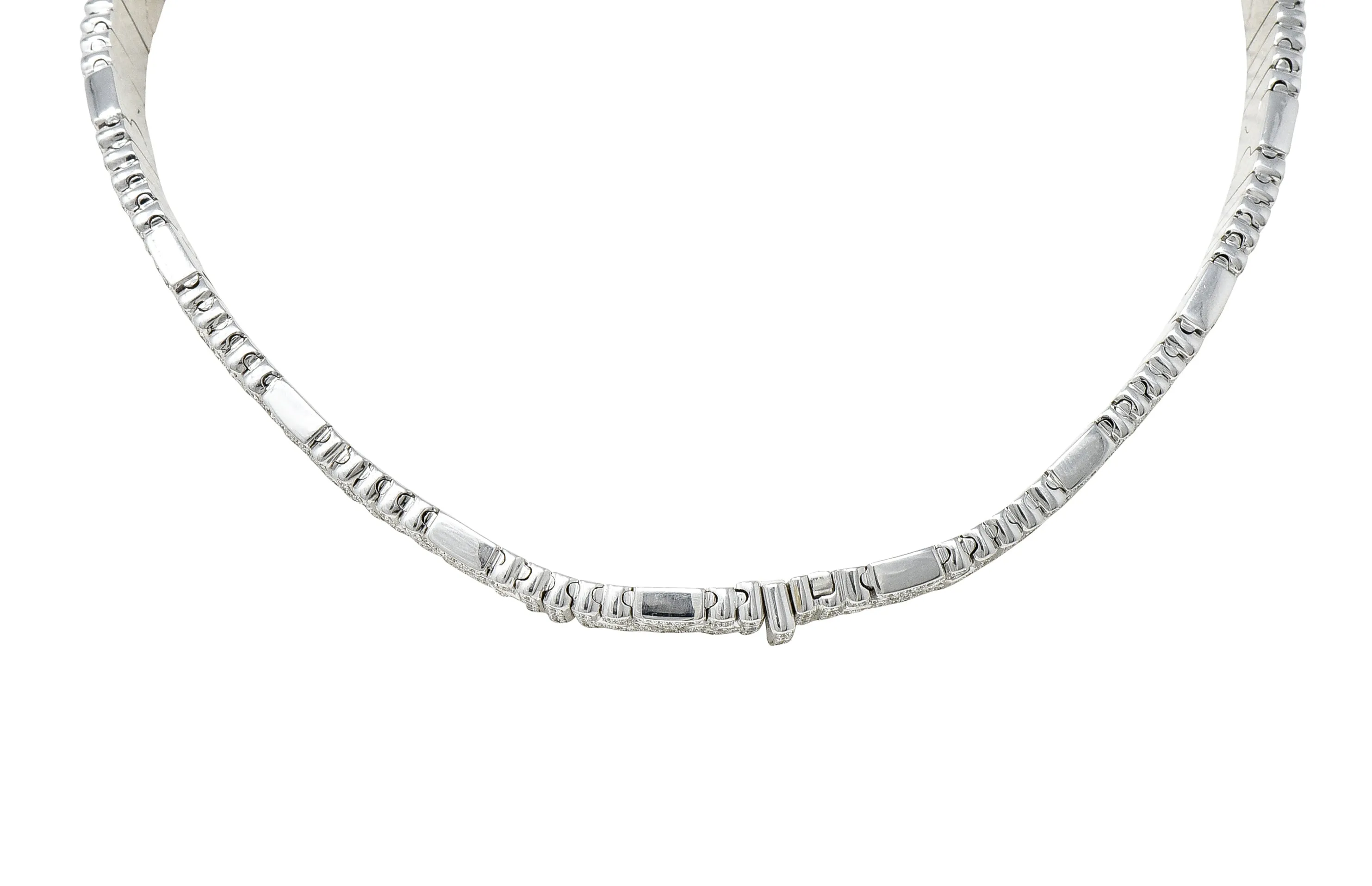 Bulgari 18.00 CTW Diamond 18 Karat White Gold Parentesi Collar Necklace