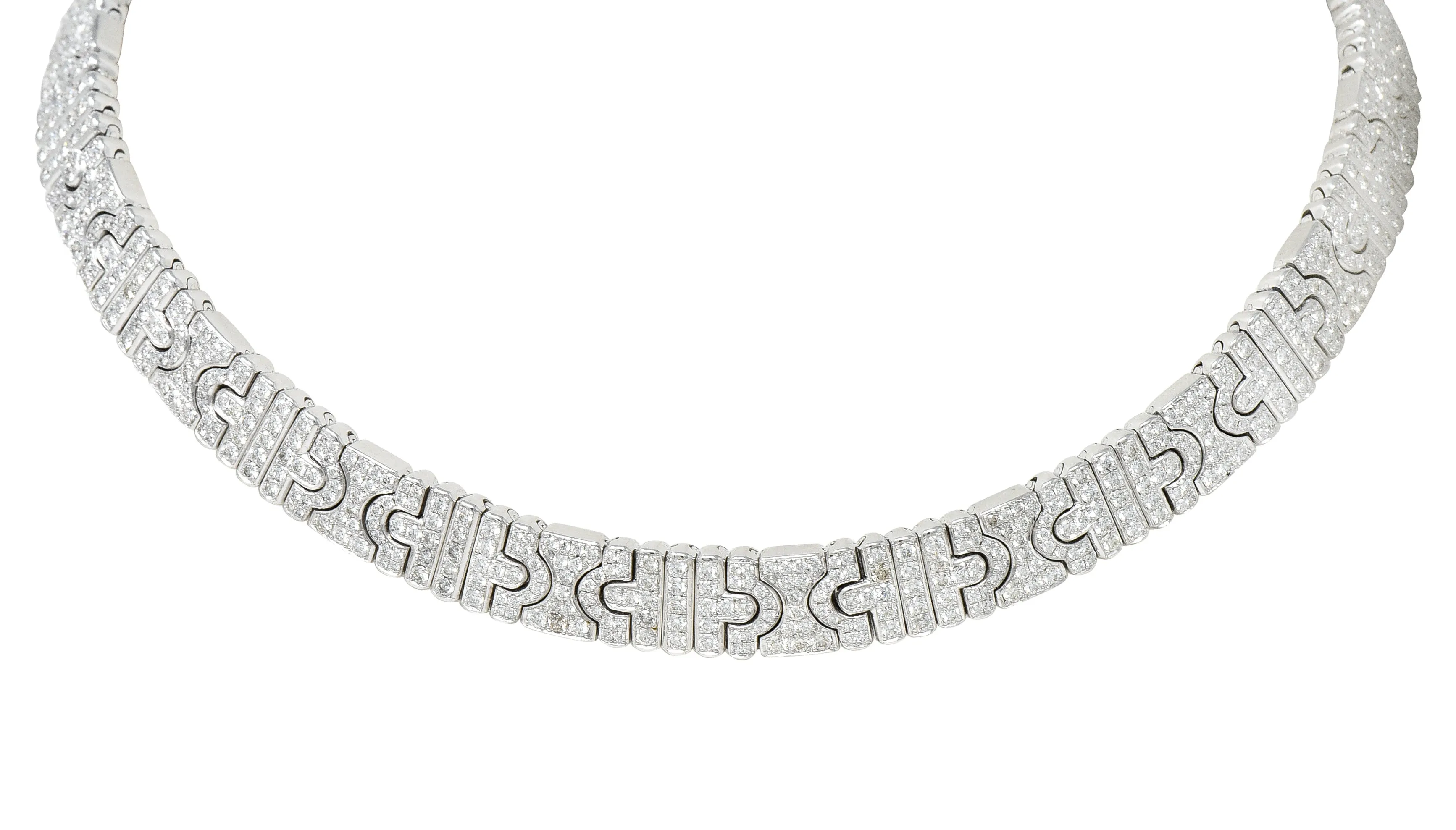 Bulgari 18.00 CTW Diamond 18 Karat White Gold Parentesi Collar Necklace