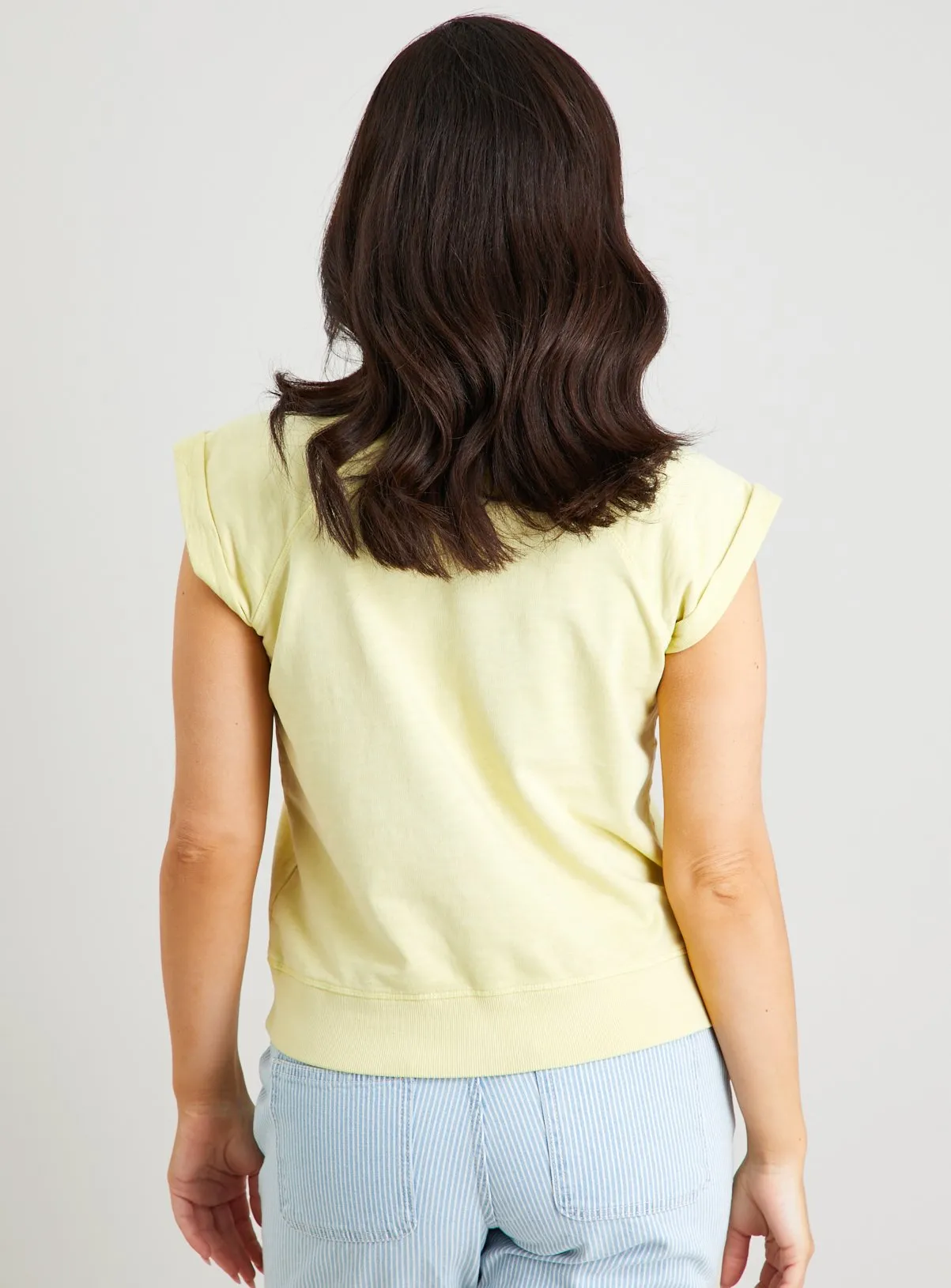 Buy Light Yellow Dyed Sleeveless Sweatshirt S | Hoodies and sweatshirts | Tu