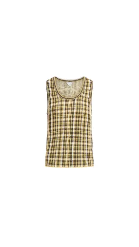 Check Jacquard Knit Tank Top - Multicolor