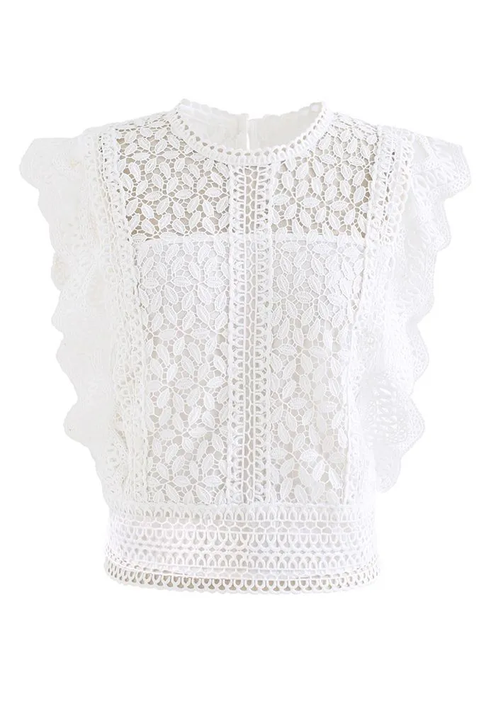 Chicwish  | Falling Leaf Crochet Sleeveless Top