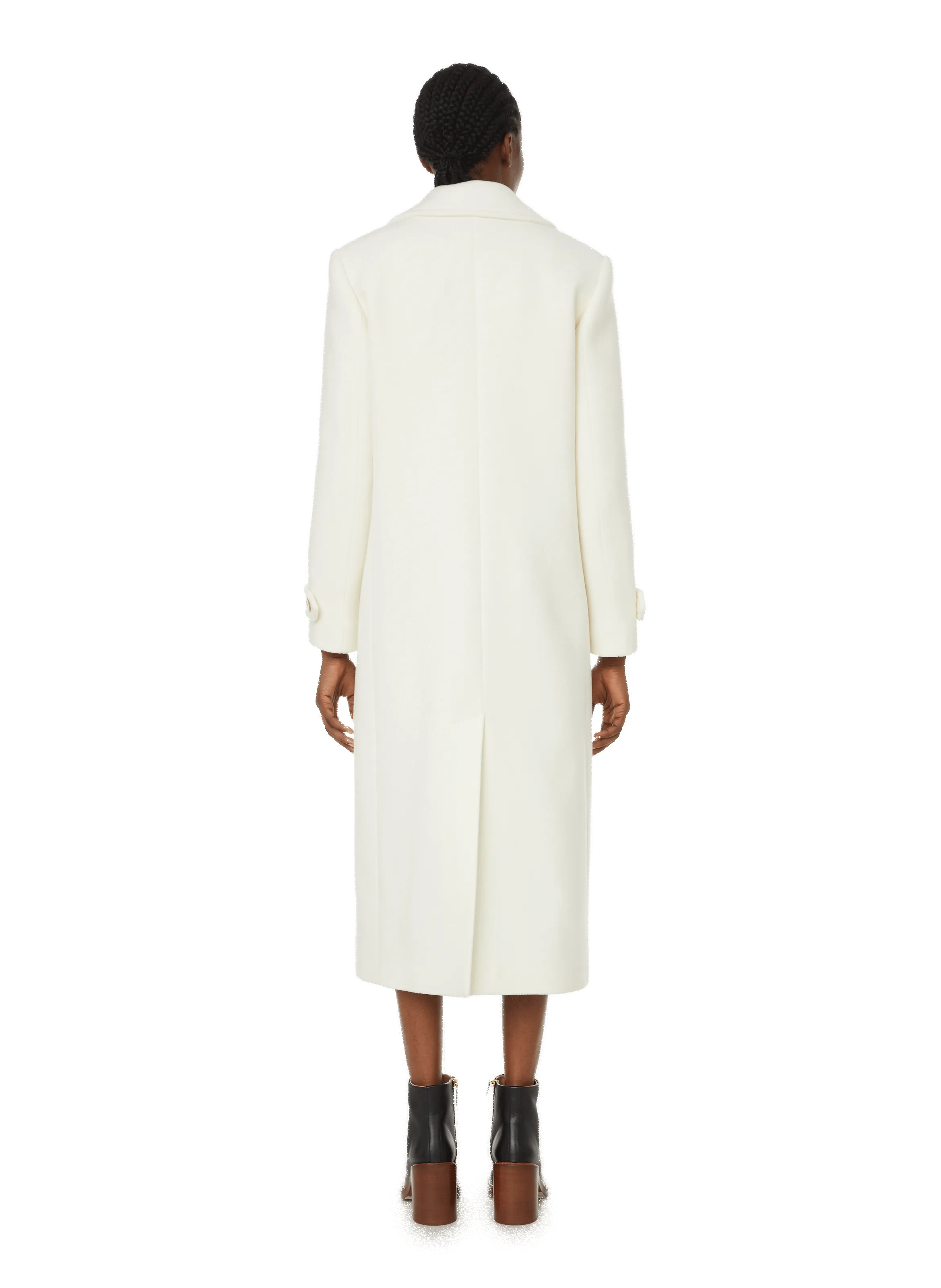 CHLOÉ  Straight virgin wool-blend coat - White