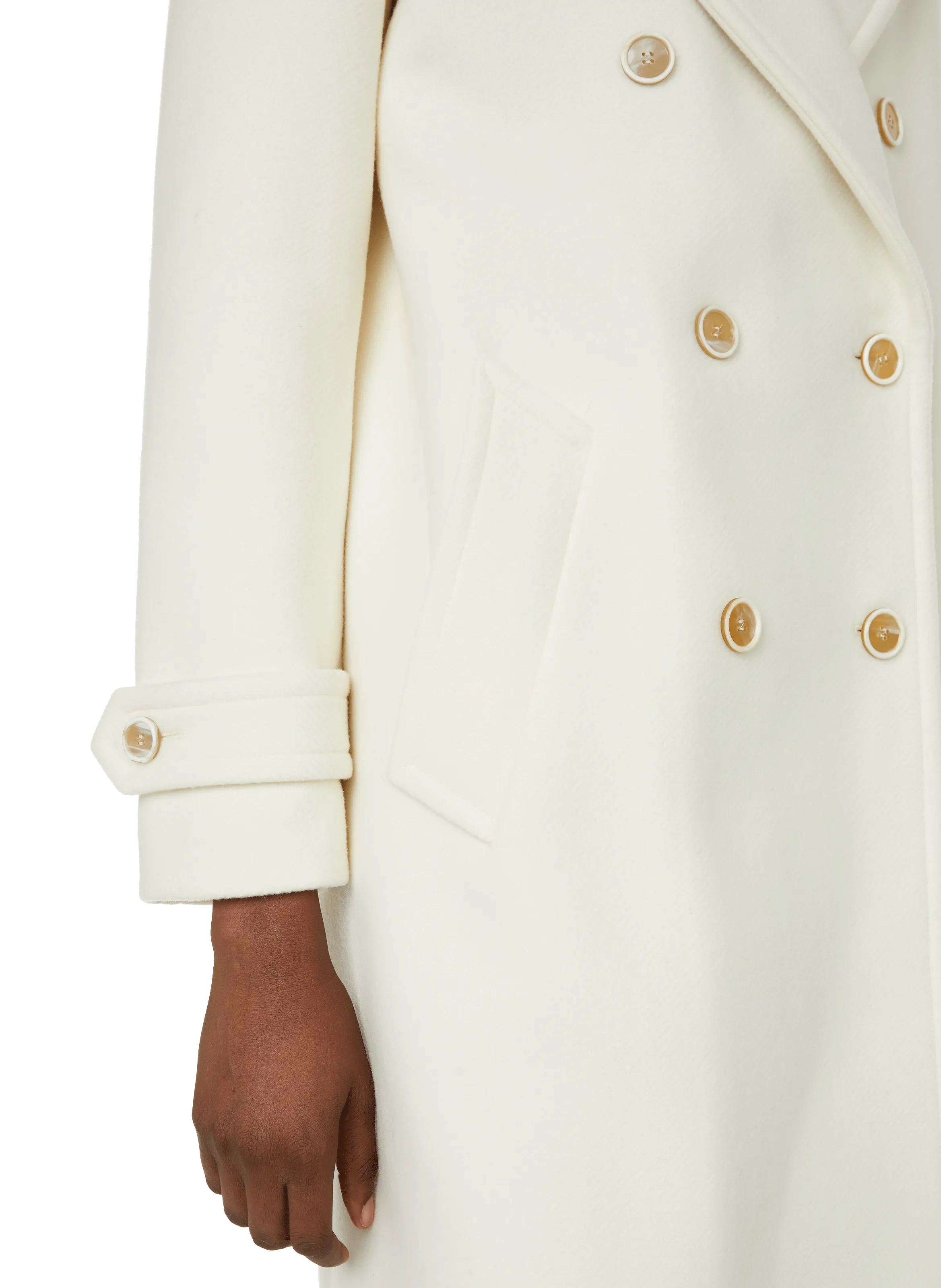 CHLOÉ  Straight virgin wool-blend coat - White