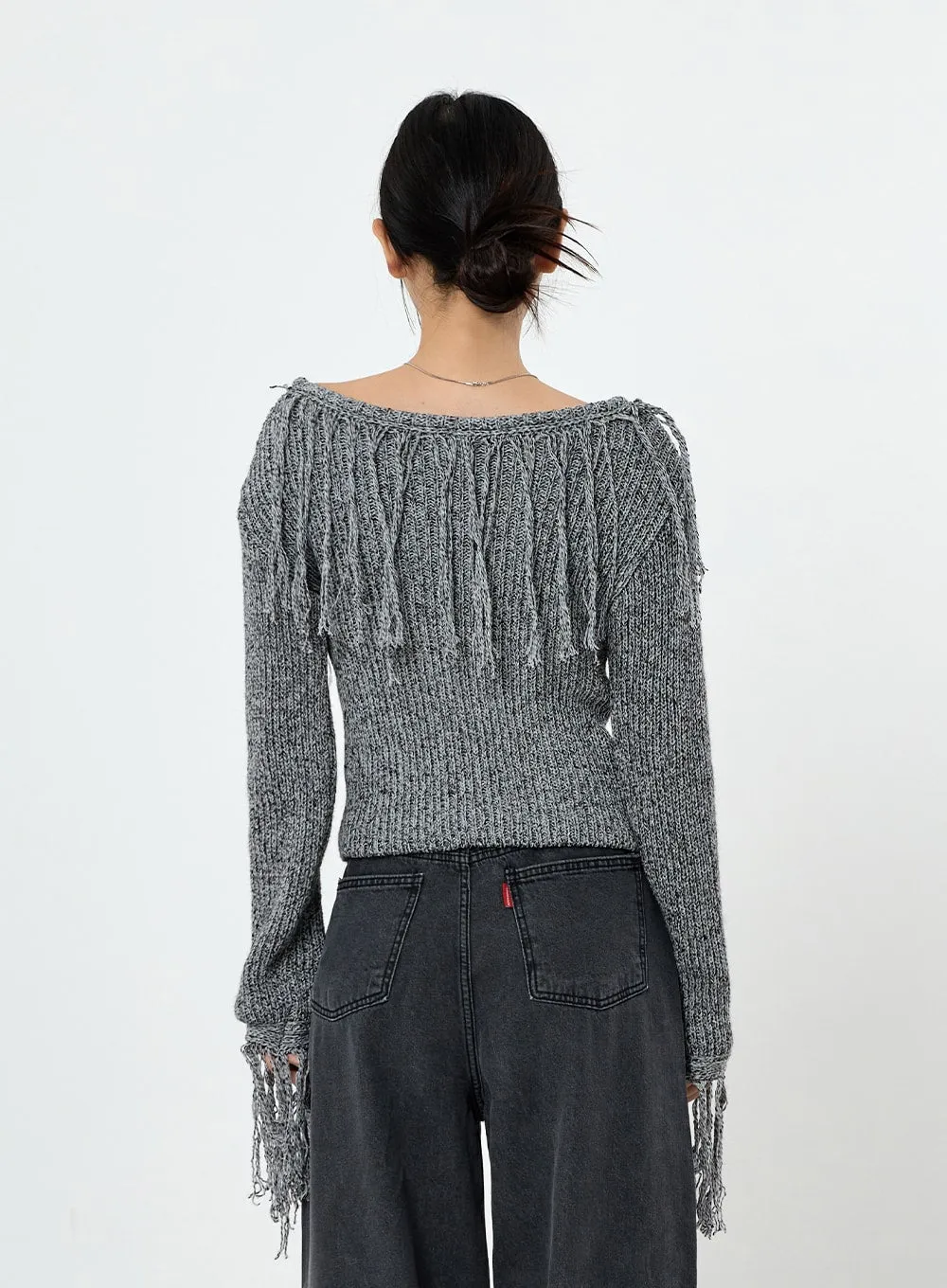 Collin Fringe Long Sleeve Knit CS28