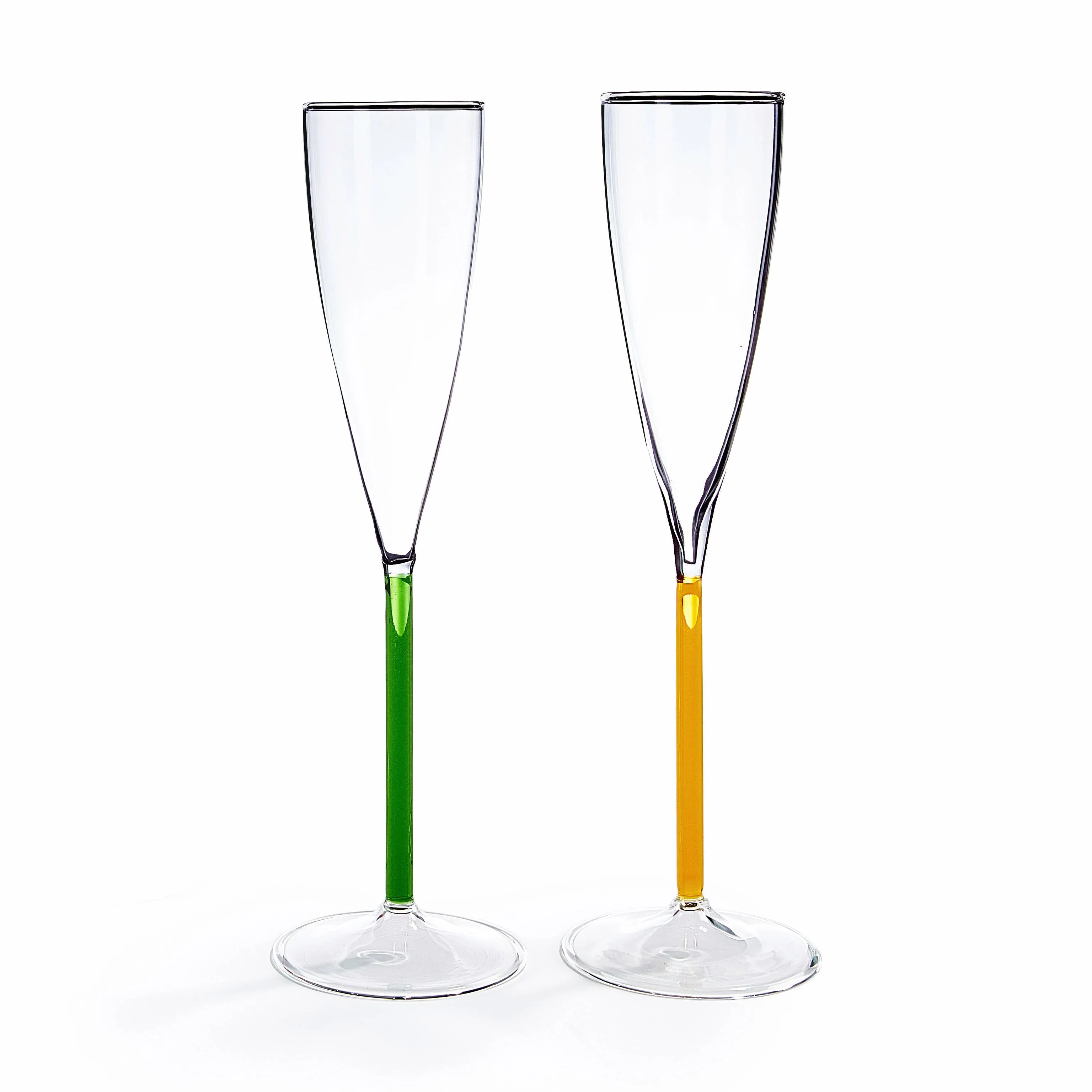 Color Accent Champagne Glasses Set