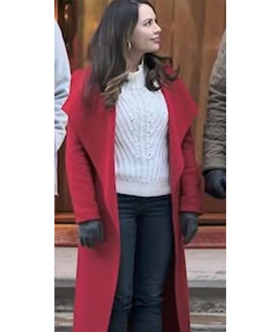 Coyote Creek Christmas 2021 Janel Parrish Red Coat | Ujackets.com