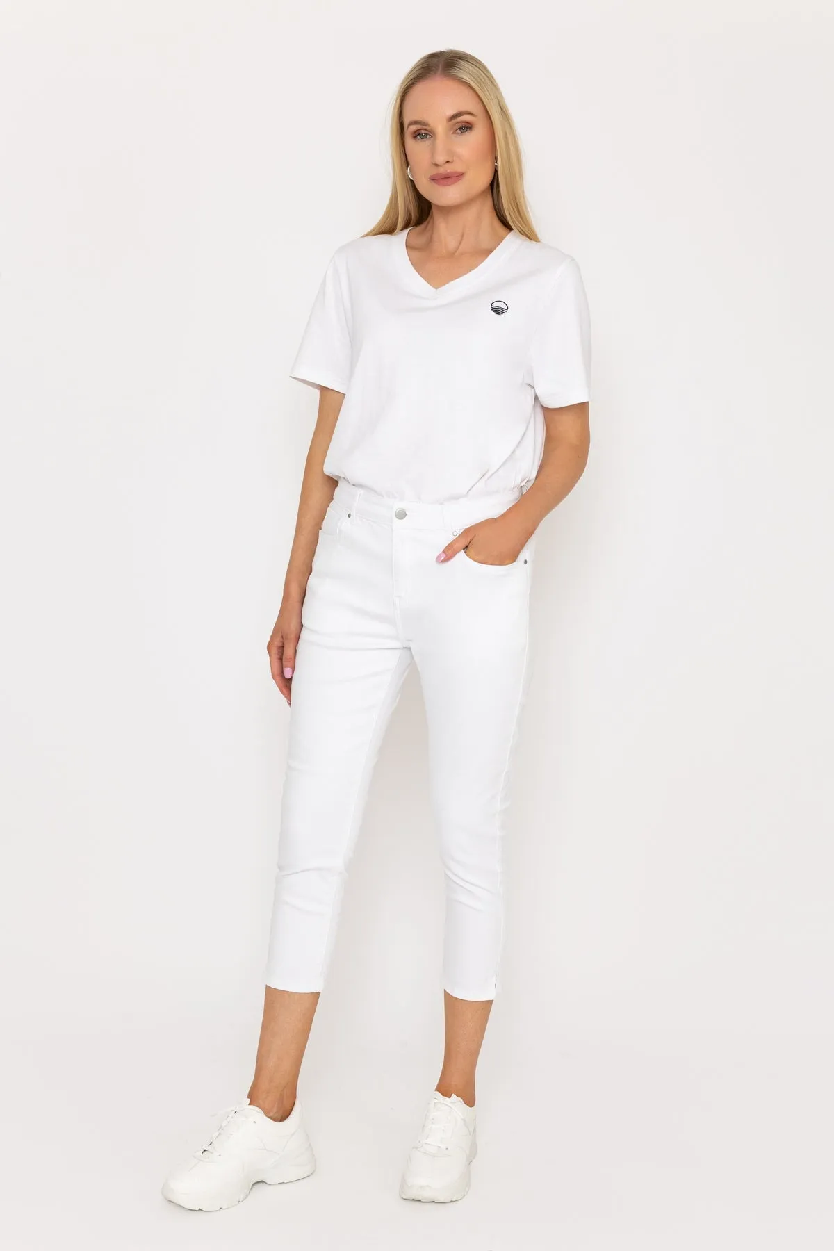 Crop Stretch Jeans in White