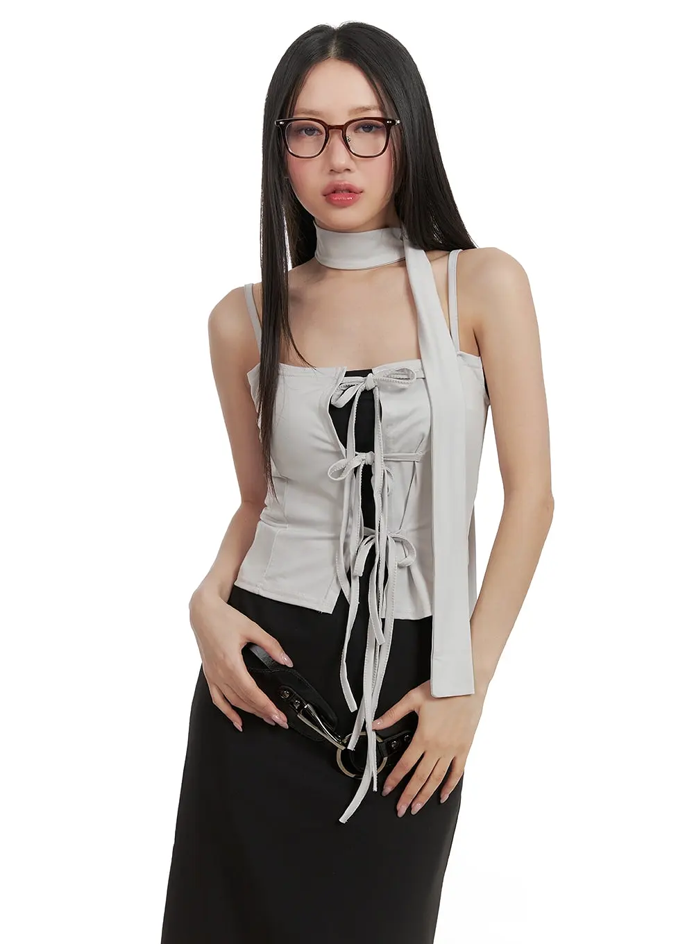 Cut Out Strap Sleeveless Top CA409