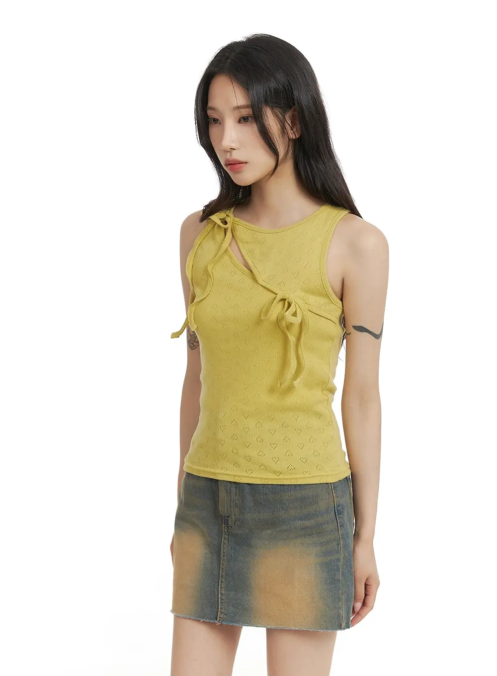 Cut-Out Tie Sleeveless Top CM426