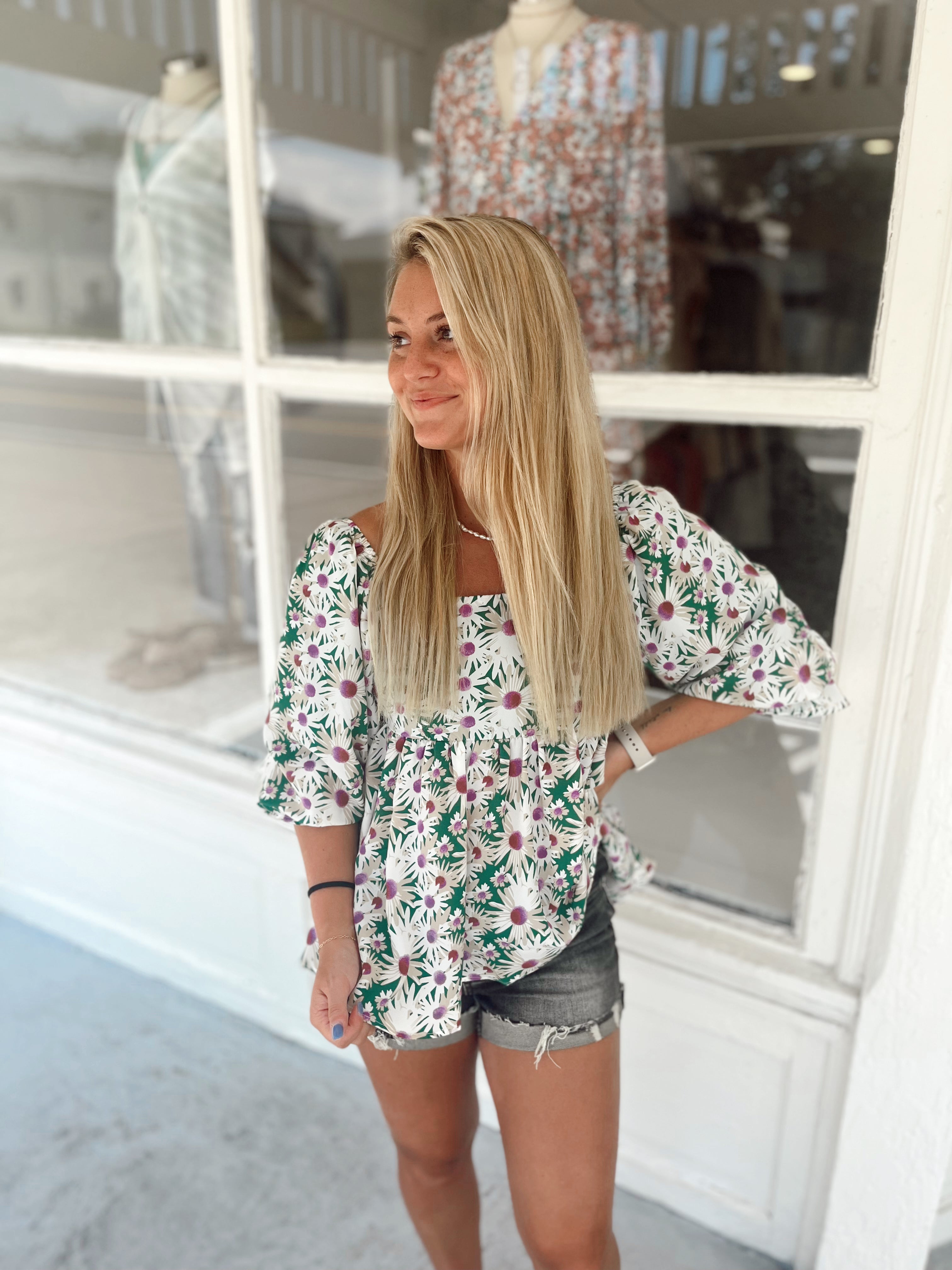 Daisy Duke Green Blouse