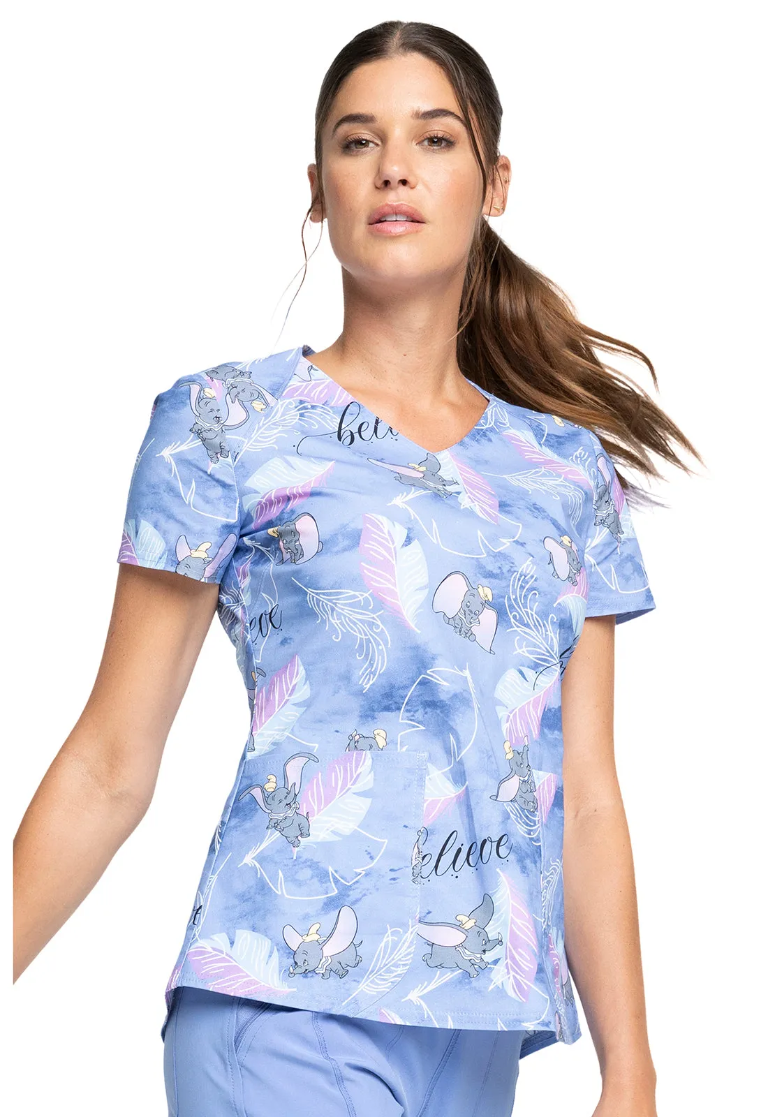 Disney's V-Neck Top in Dumbo Believe