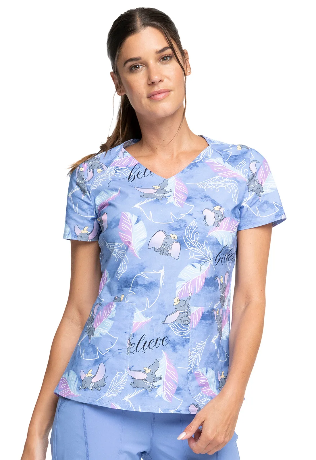 Disney's V-Neck Top in Dumbo Believe