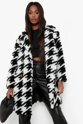 Dogtooth Teddy Longline Coat