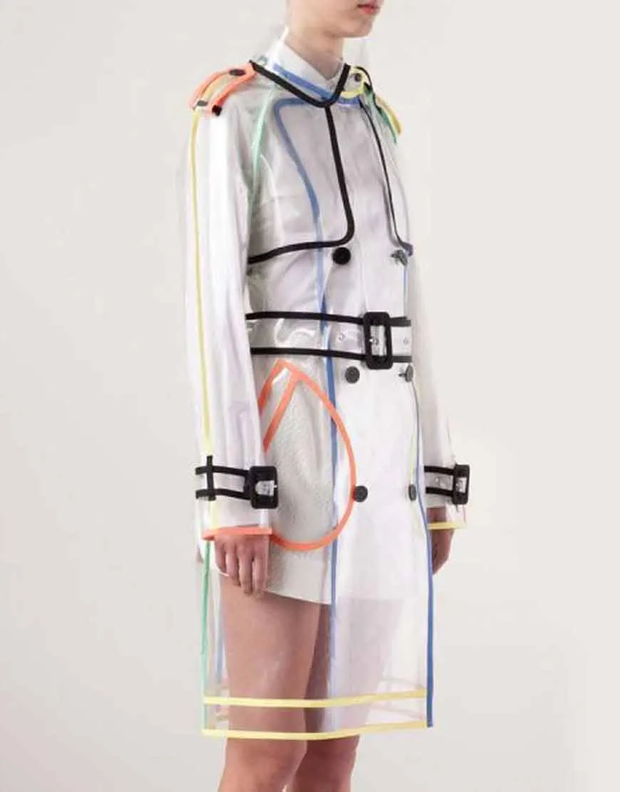 Emily In Paris Lily Collins Transparent PVC Coat | Ujackets.com