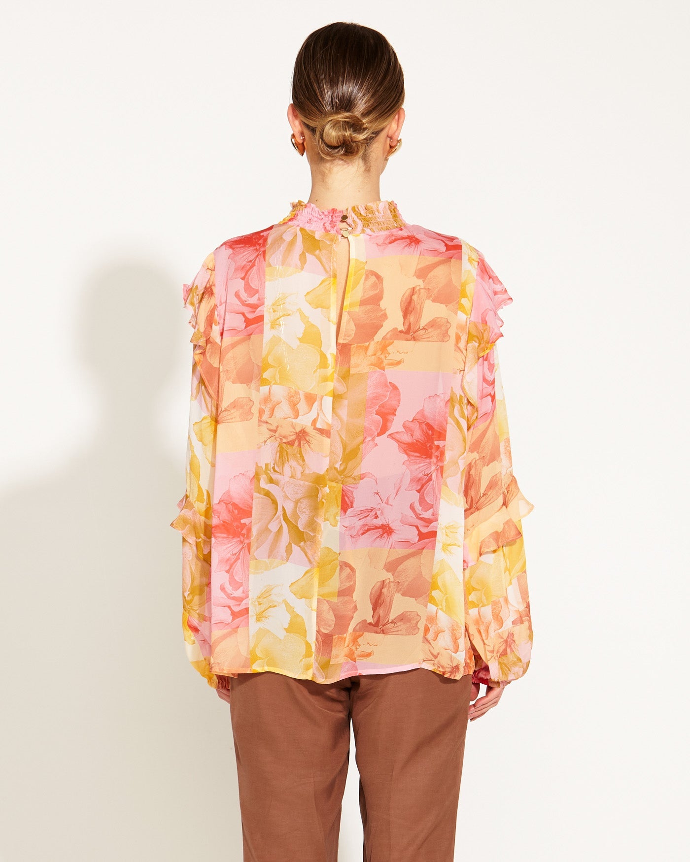 FB Earthly L/S Sheer Blouse - Paradise Floral