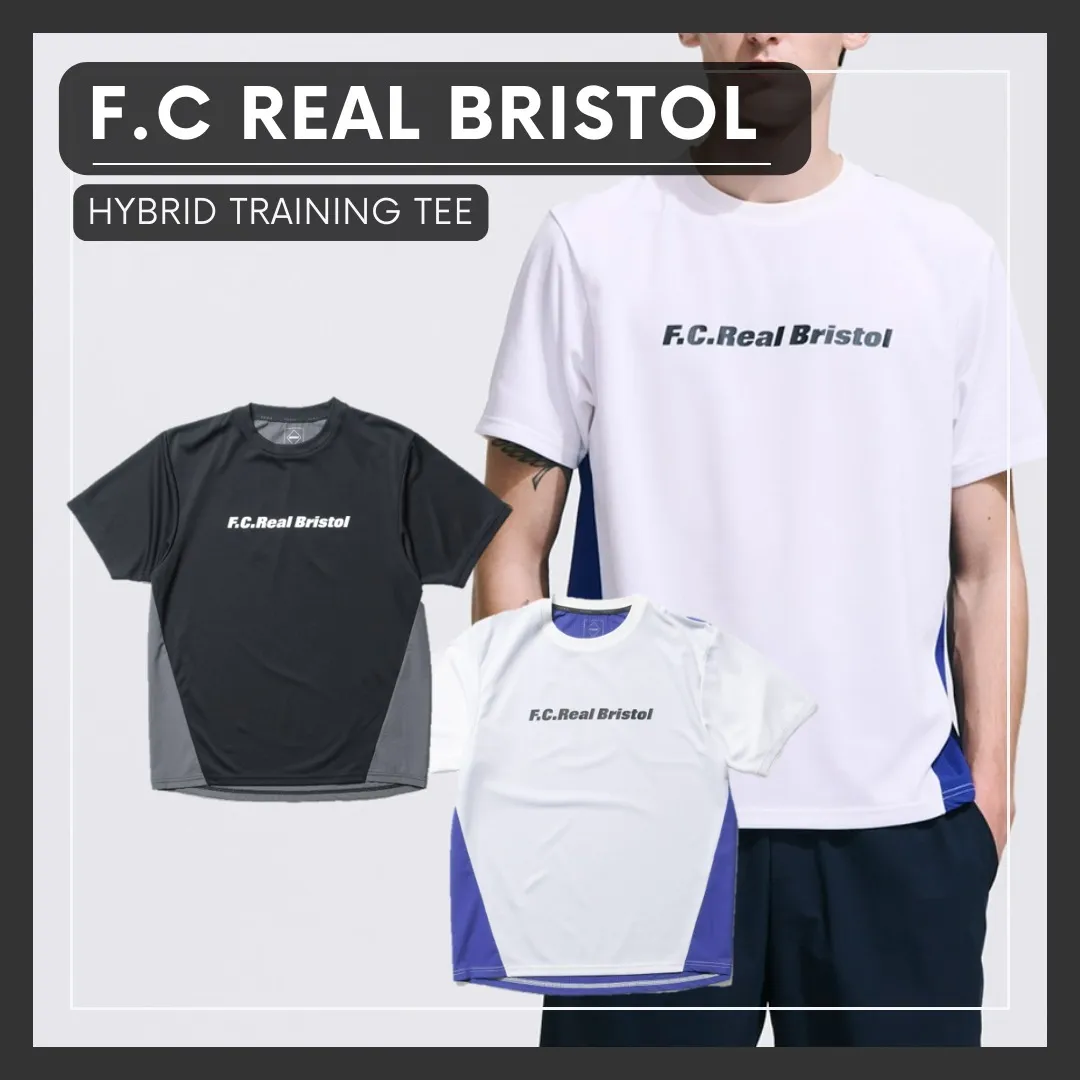 F.C.Real Bristol  |Crew Neck Plain Short Sleeves Logo Crew Neck T-Shirts