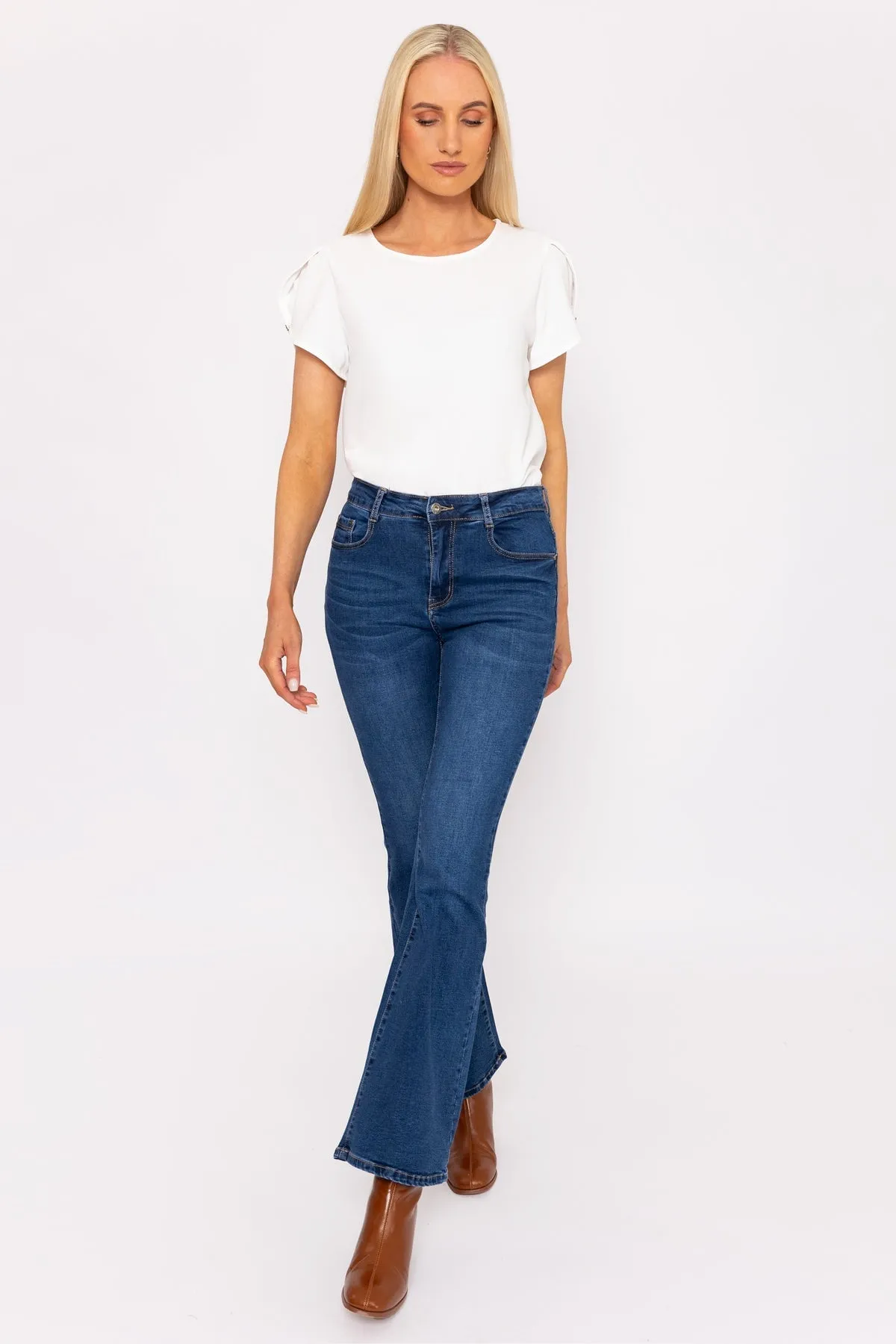 Flare Denim Jeans in Indigo