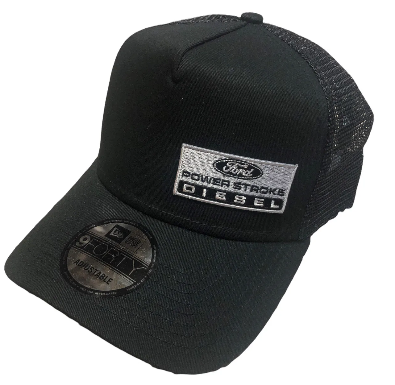 Ford Power Stroke 9 Forty Trucker Hat Grey Grey Logo