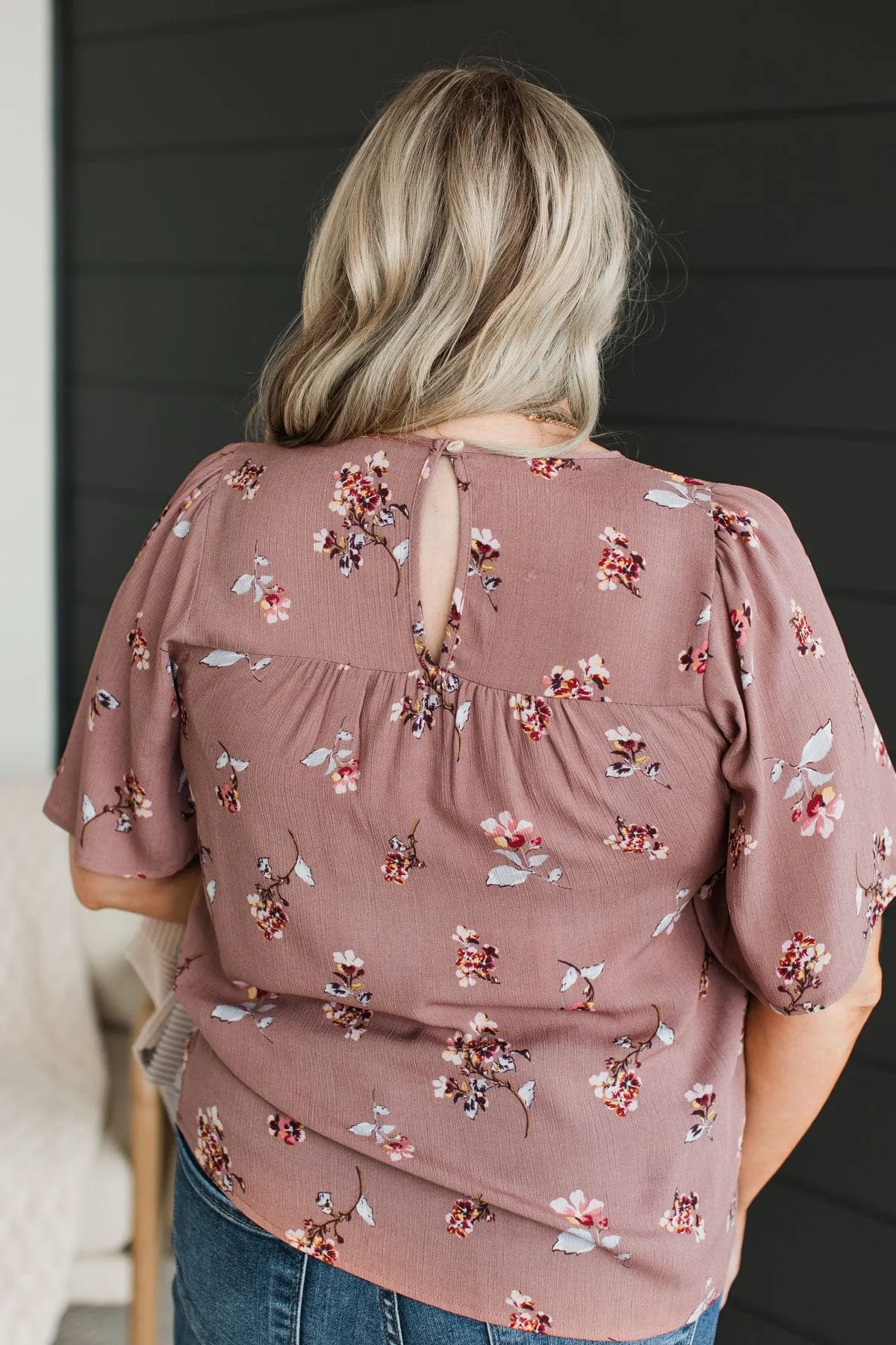 Forever Special Floral Blouse- Mauve