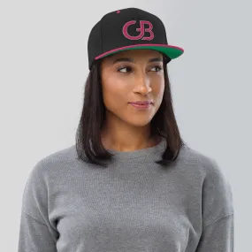 Gerald Black Unisex Snapback GB Logo Halo Flat Brim Hat PinkGry