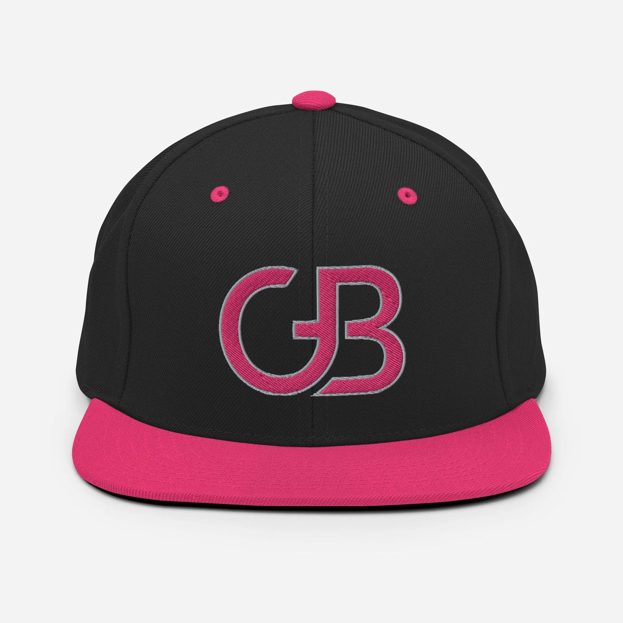 Gerald Black Unisex Snapback GB Logo Halo Flat Brim Hat PinkGry