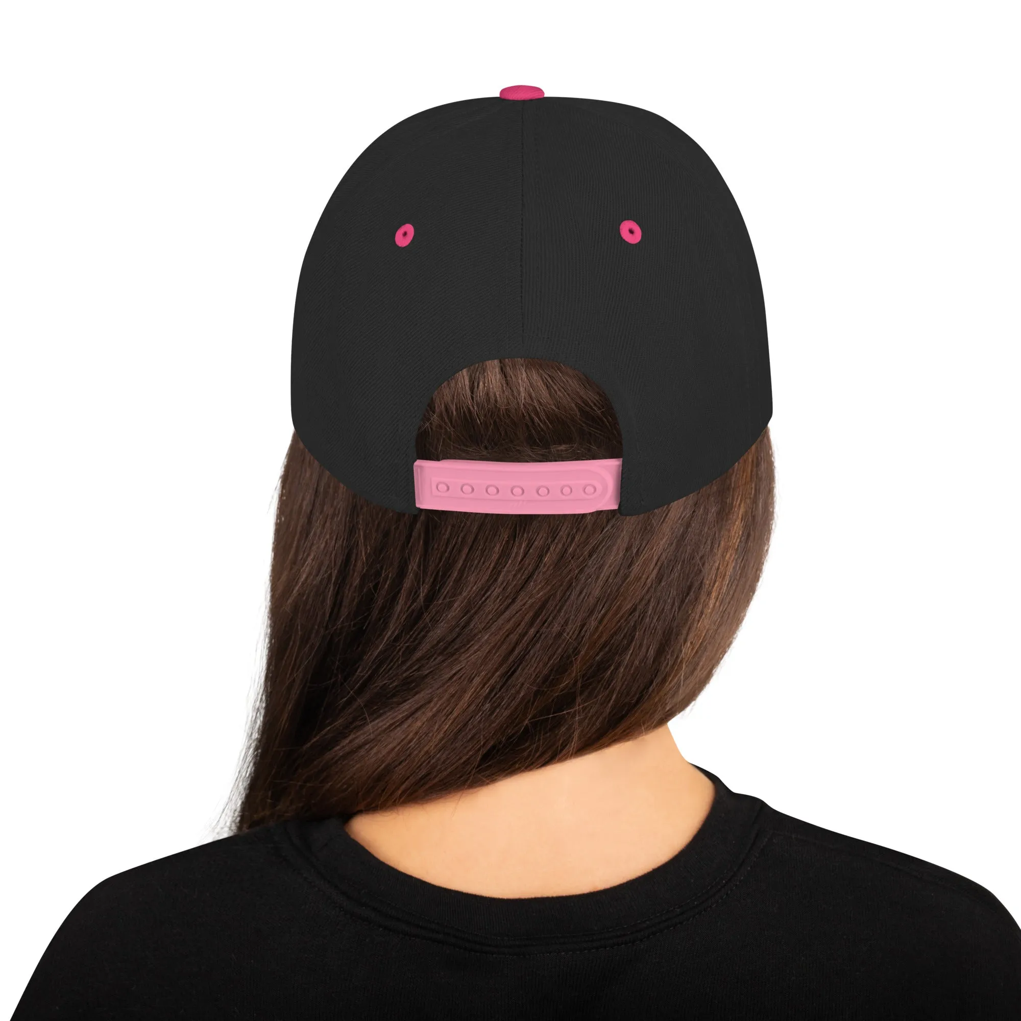 Gerald Black Unisex Snapback GB Logo Halo Flat Brim Hat PinkGry